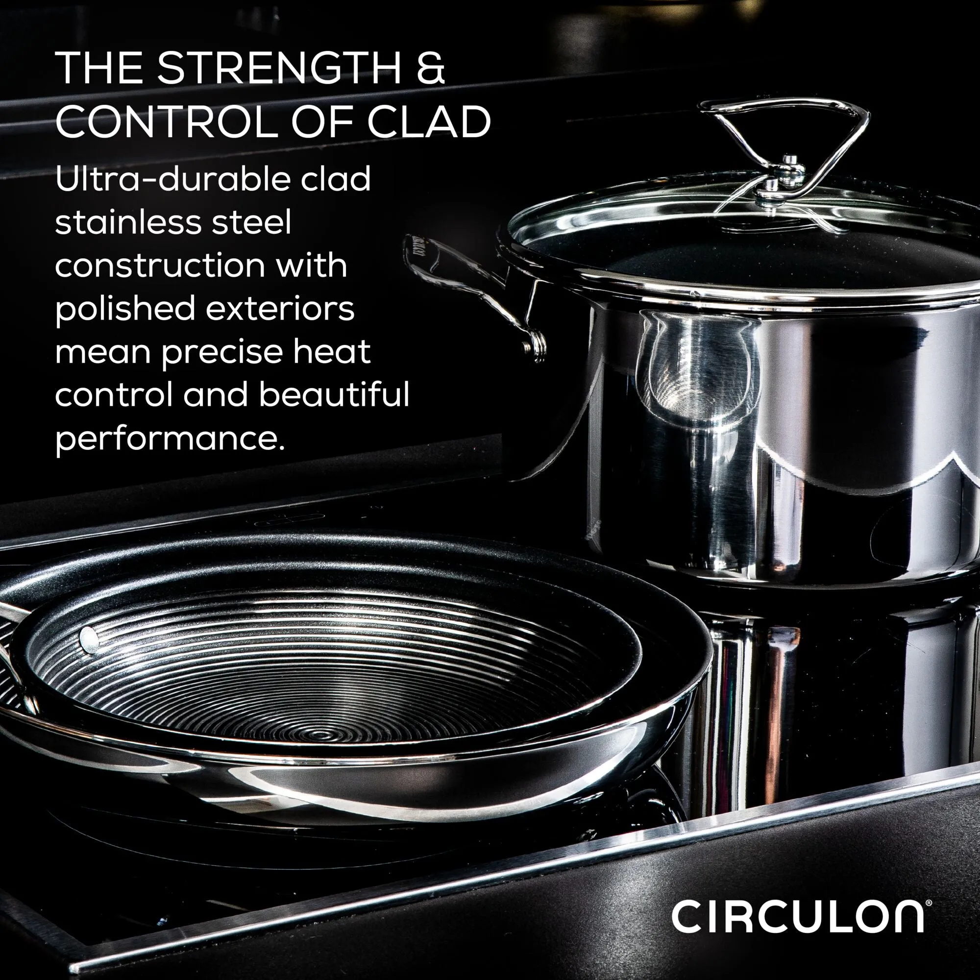 10-Piece Stainless Steel Cookware Set with 2-Piece Bonus Utensil Set