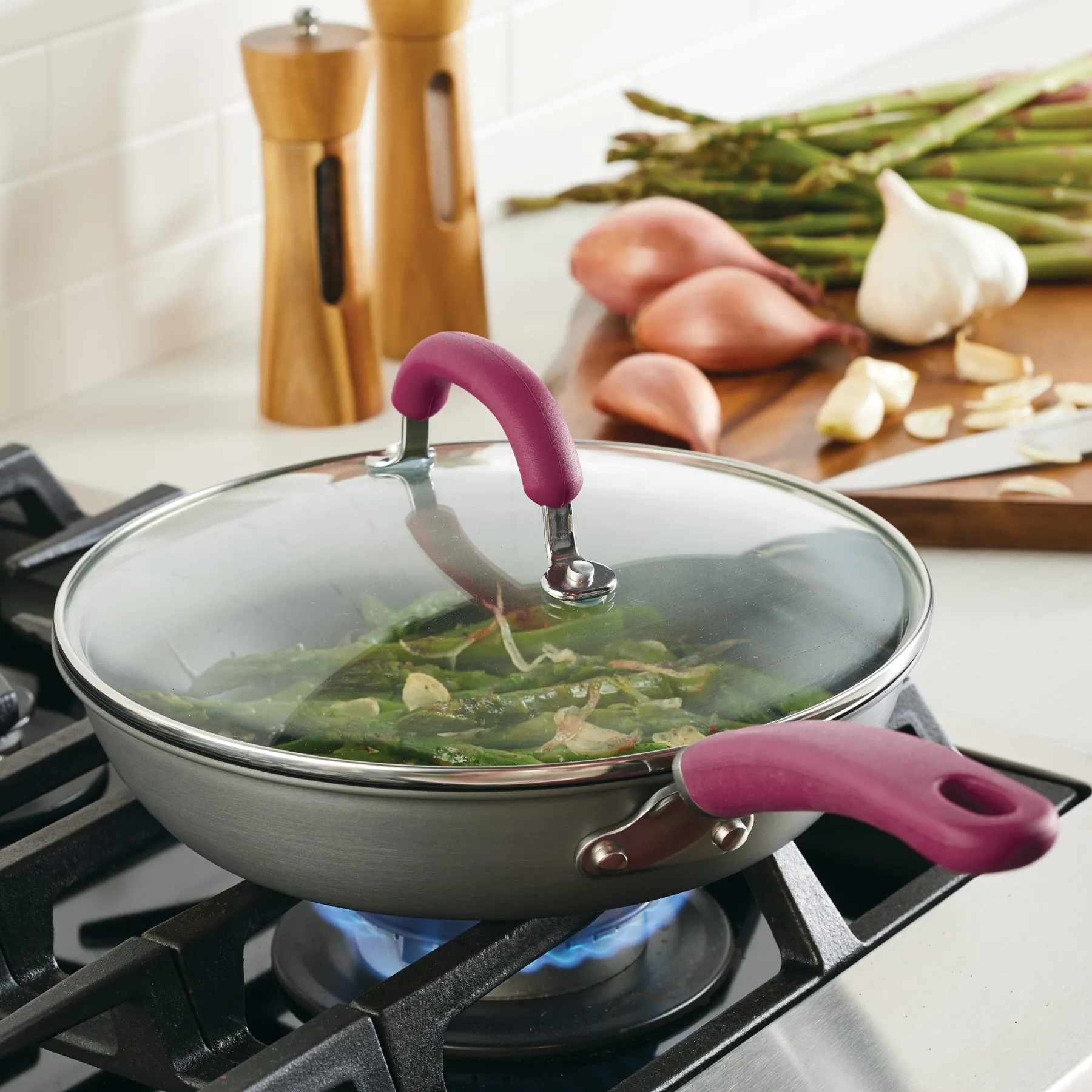 10.25-Inch Create Delicious Hard Anodized Nonstick Induction Covered Deep Frying Pan