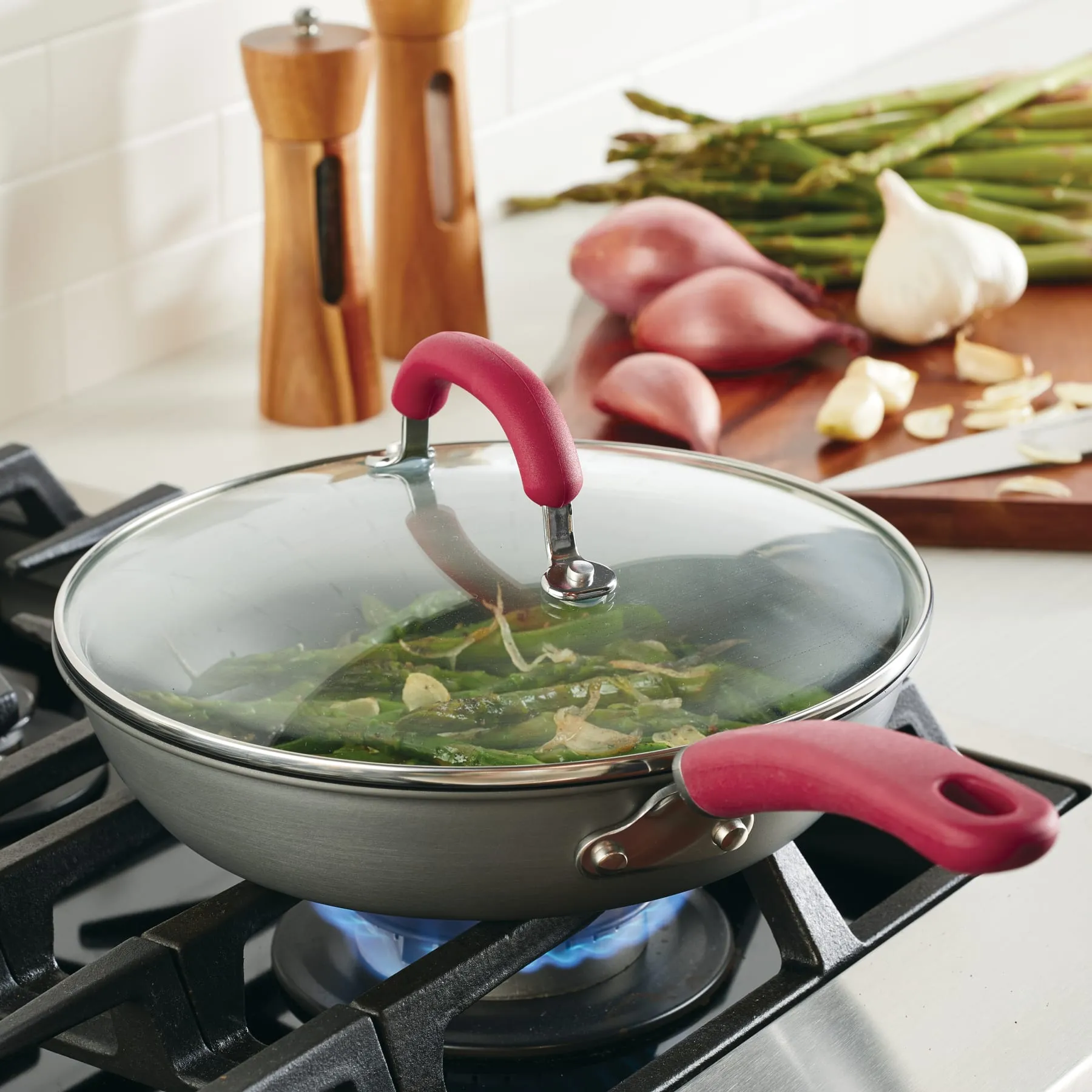 10.25-Inch Create Delicious Hard Anodized Nonstick Induction Covered Deep Frying Pan