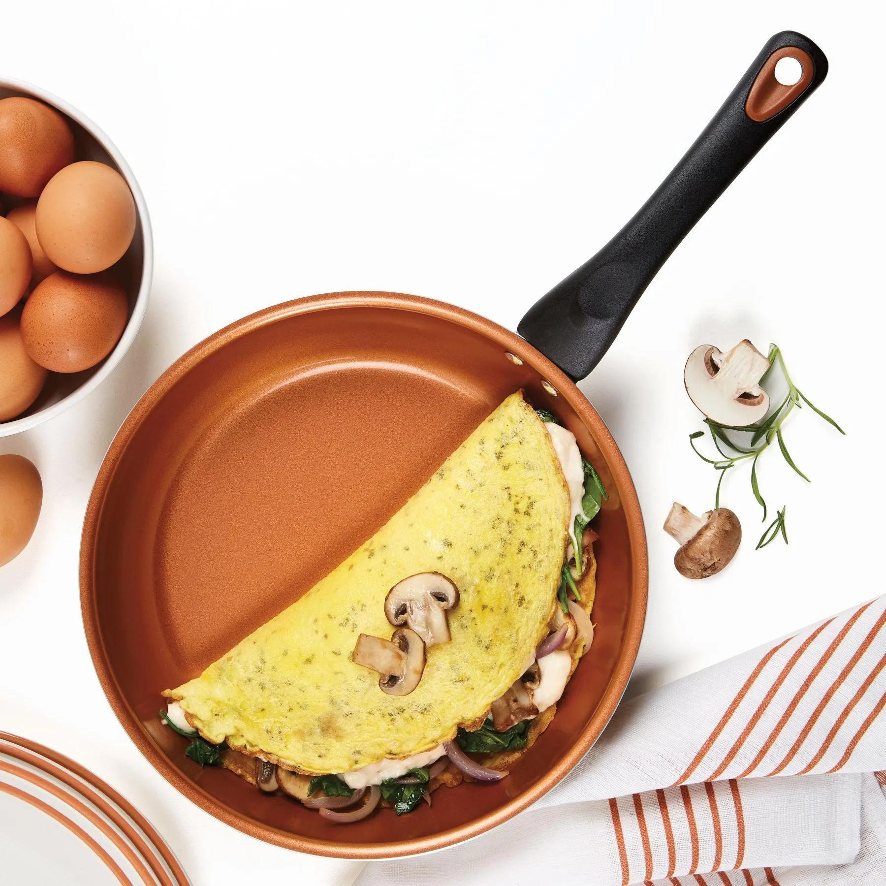 12-Piece Copper Ceramic Nonstick Cookware Set