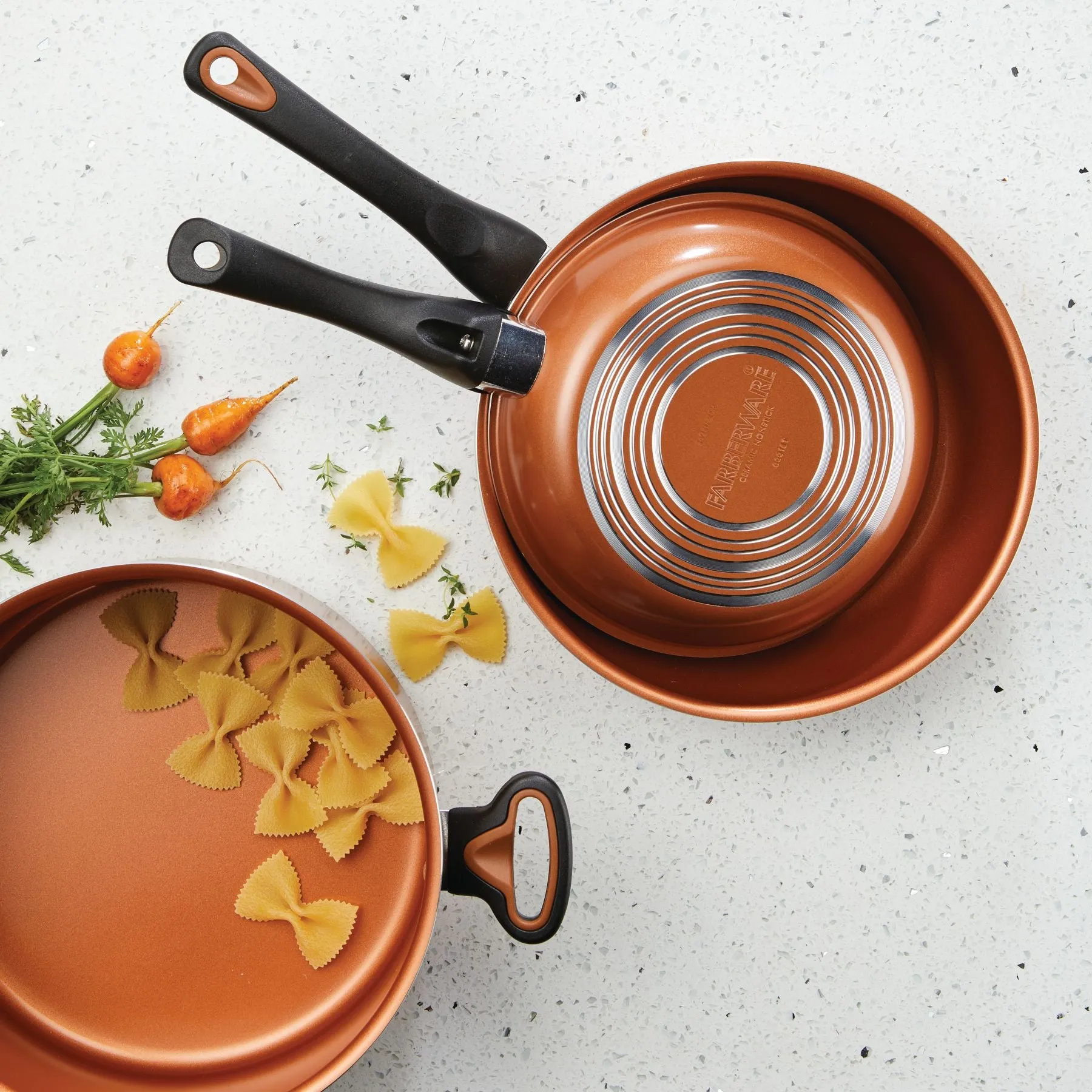 12-Piece Copper Ceramic Nonstick Cookware Set