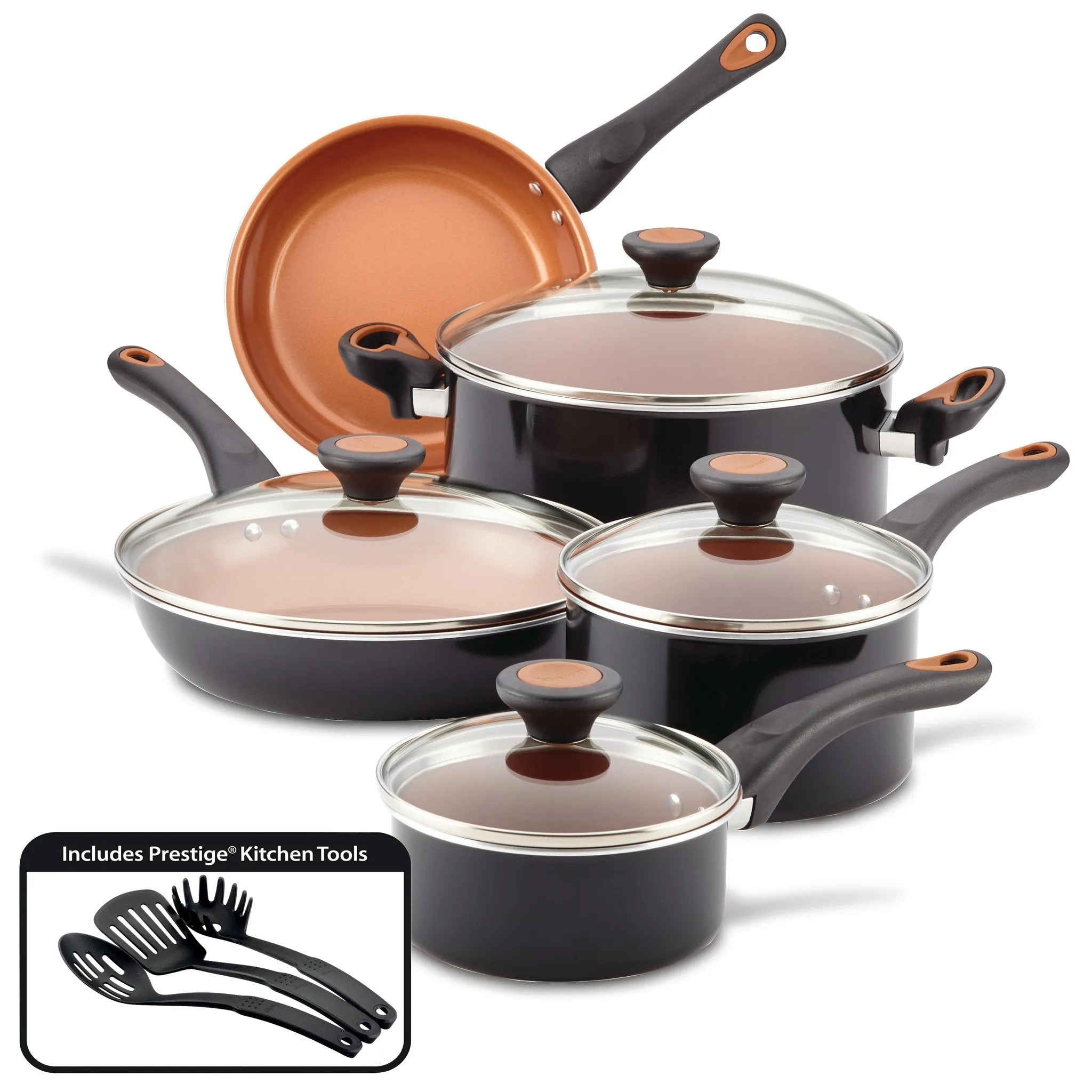 12-Piece Copper Ceramic Nonstick Cookware Set