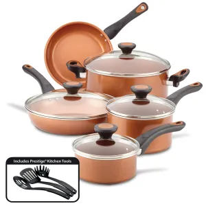 12-Piece Copper Ceramic Nonstick Cookware Set