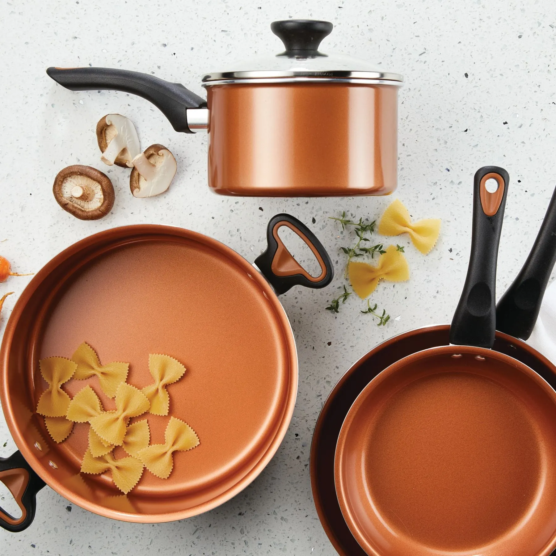 12-Piece Copper Ceramic Nonstick Cookware Set