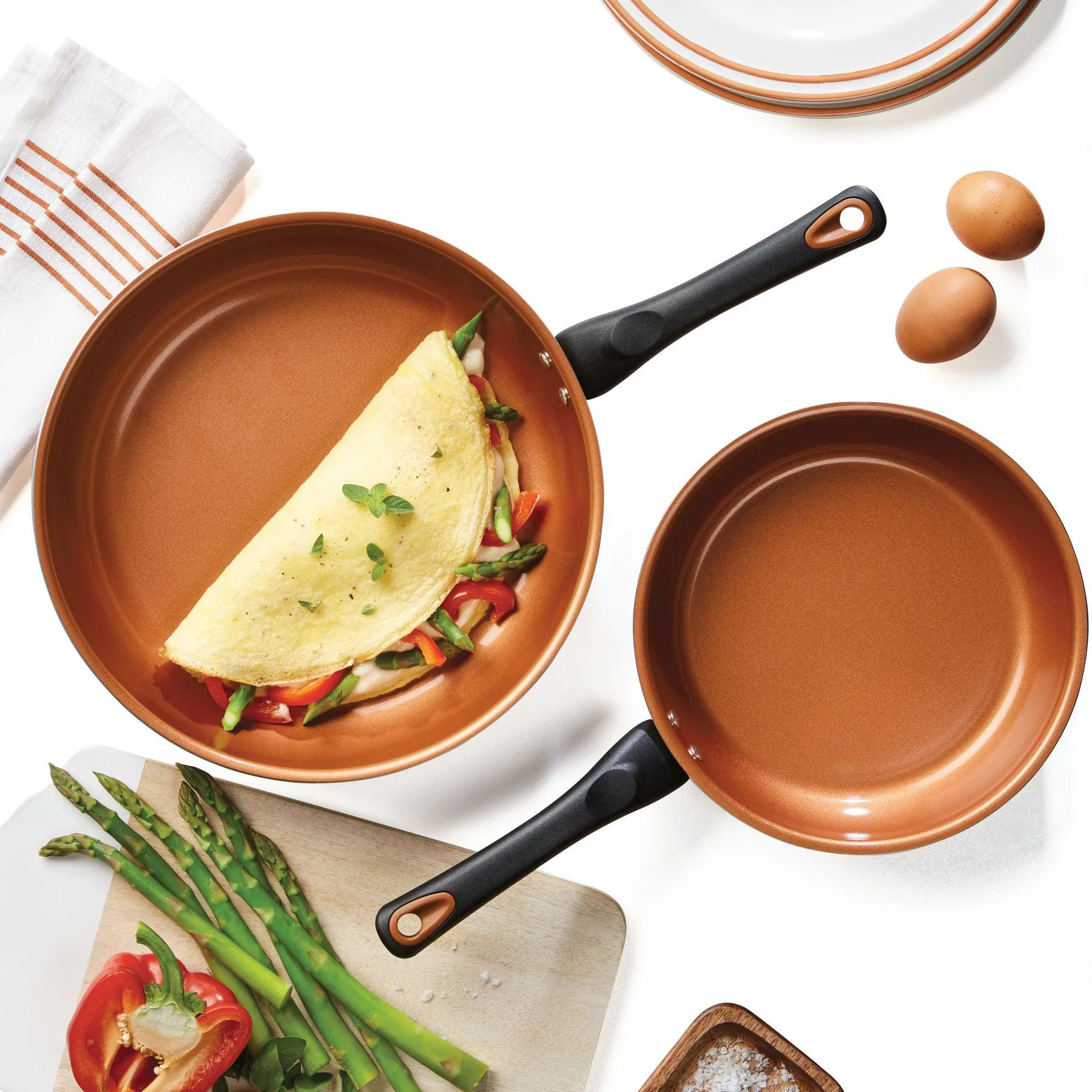 12-Piece Copper Ceramic Nonstick Cookware Set