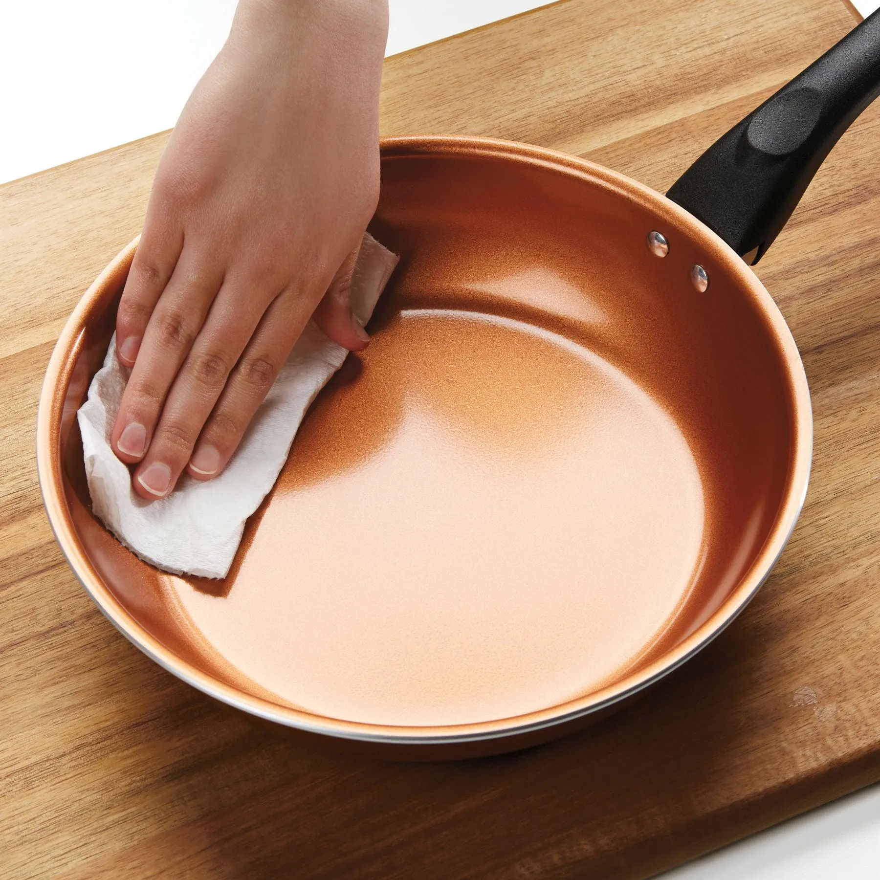 12.5-Inch Copper Ceramic Nonstick Deep Frying Pan
