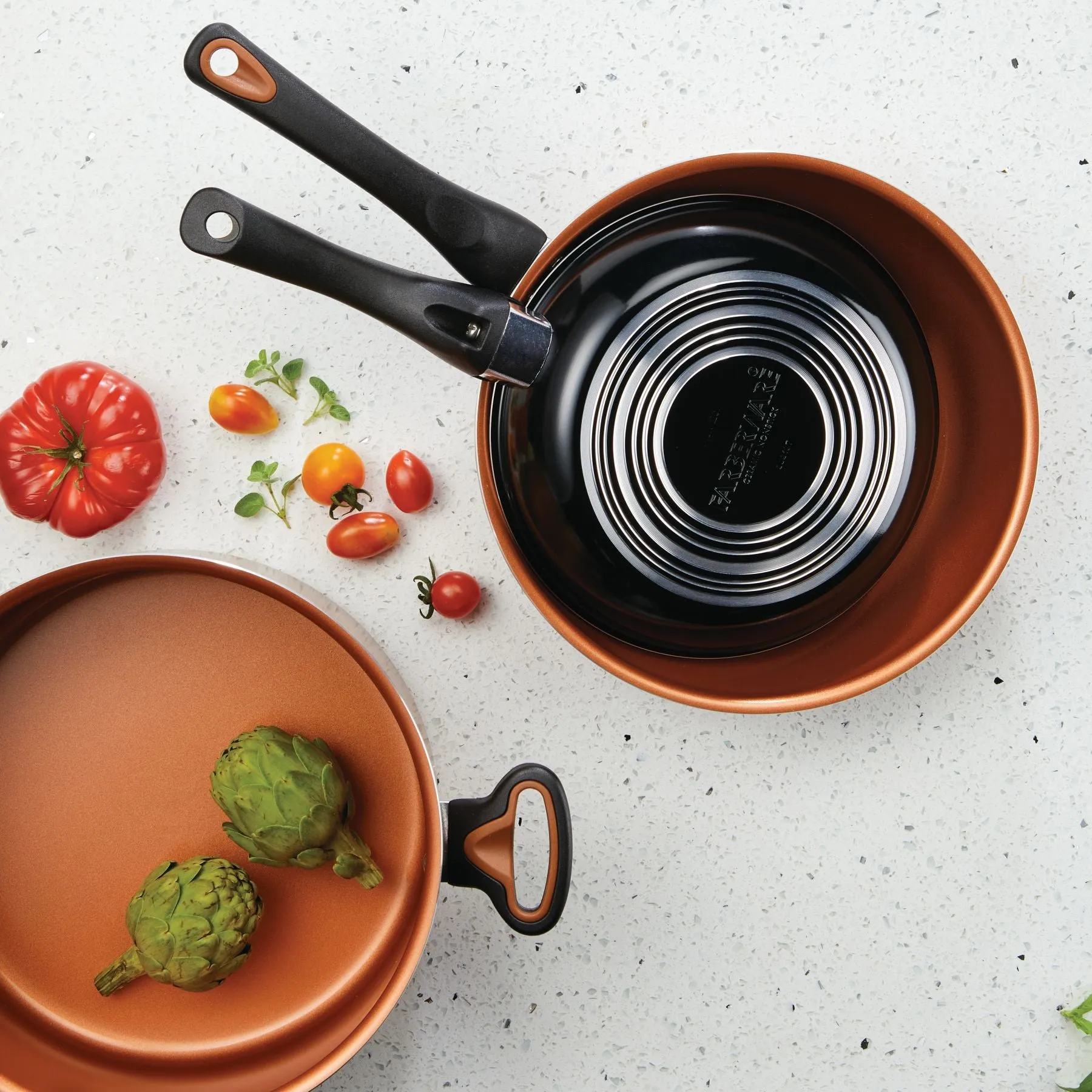 12.5-Inch Copper Ceramic Nonstick Deep Frying Pan