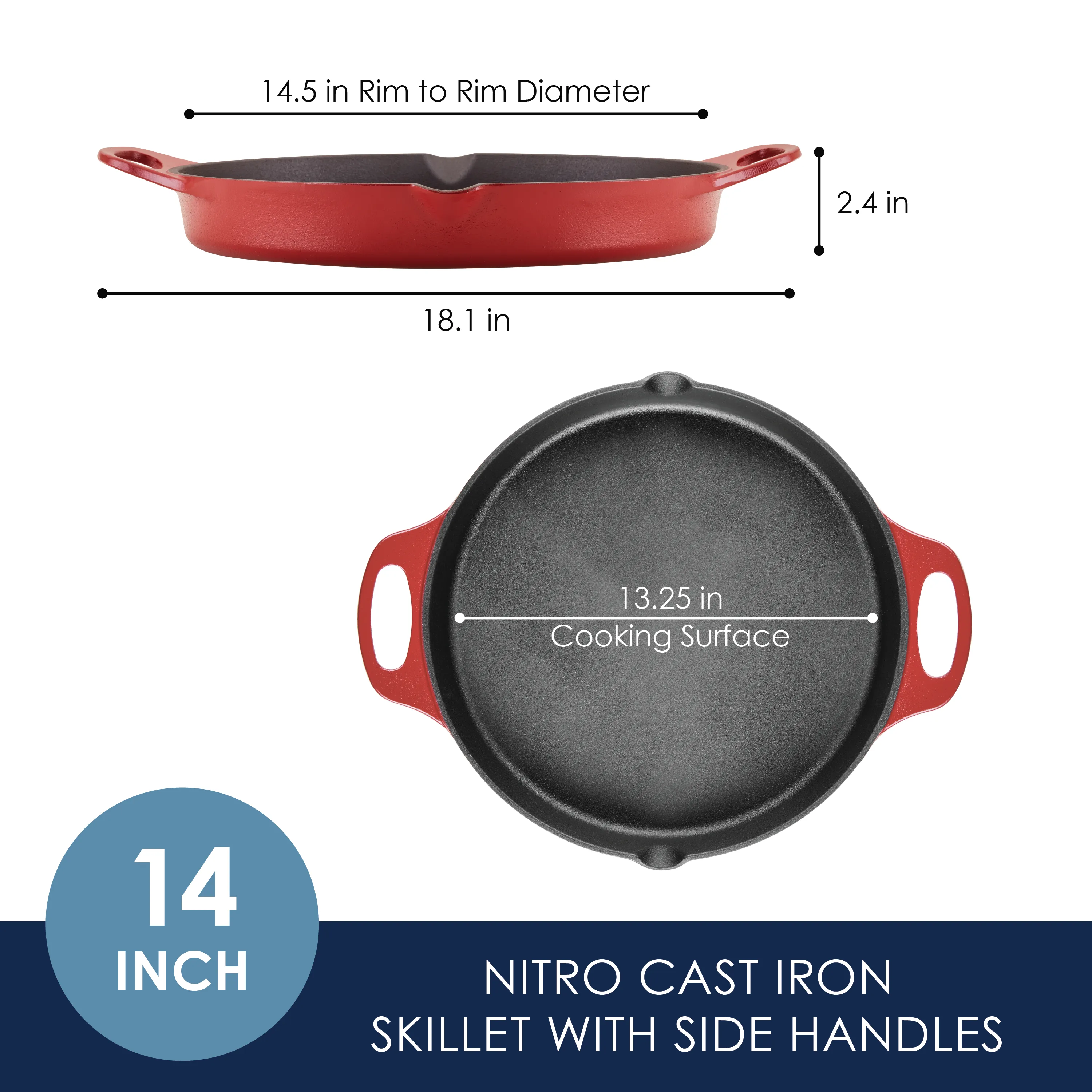 14-Inch NITRO Cast Iron Skillet