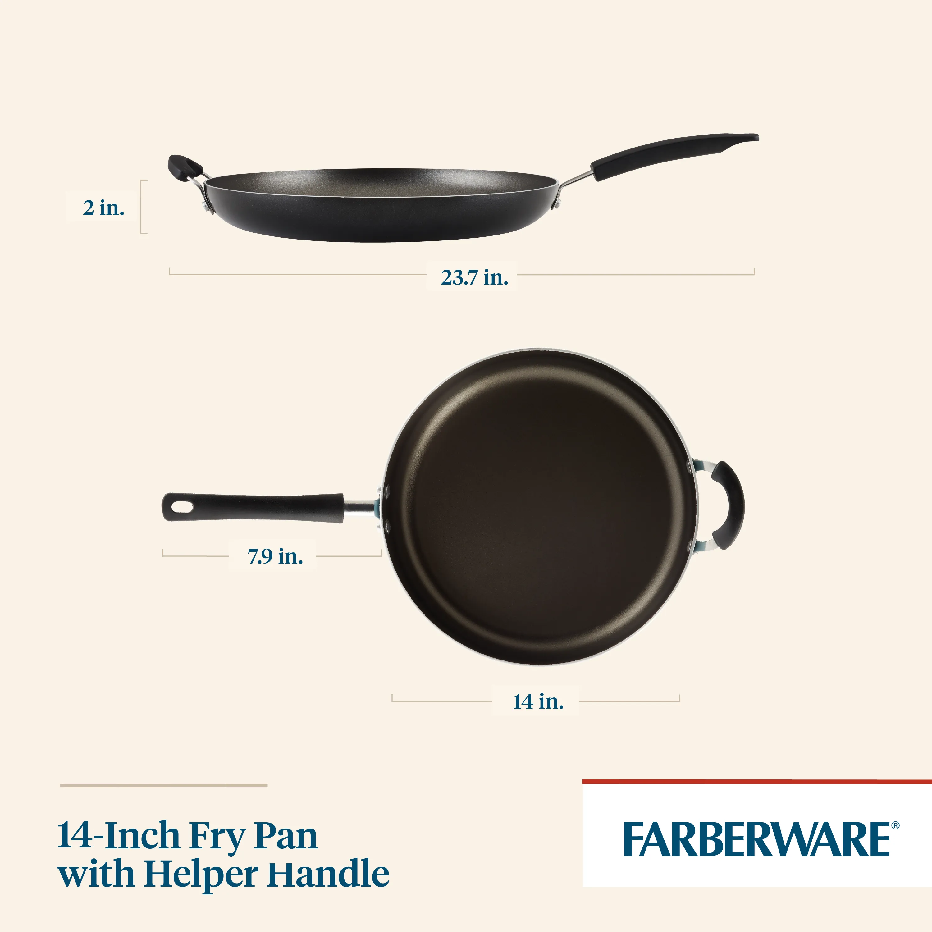 14-Inch Nonstick Frying Pan with Helper Handle