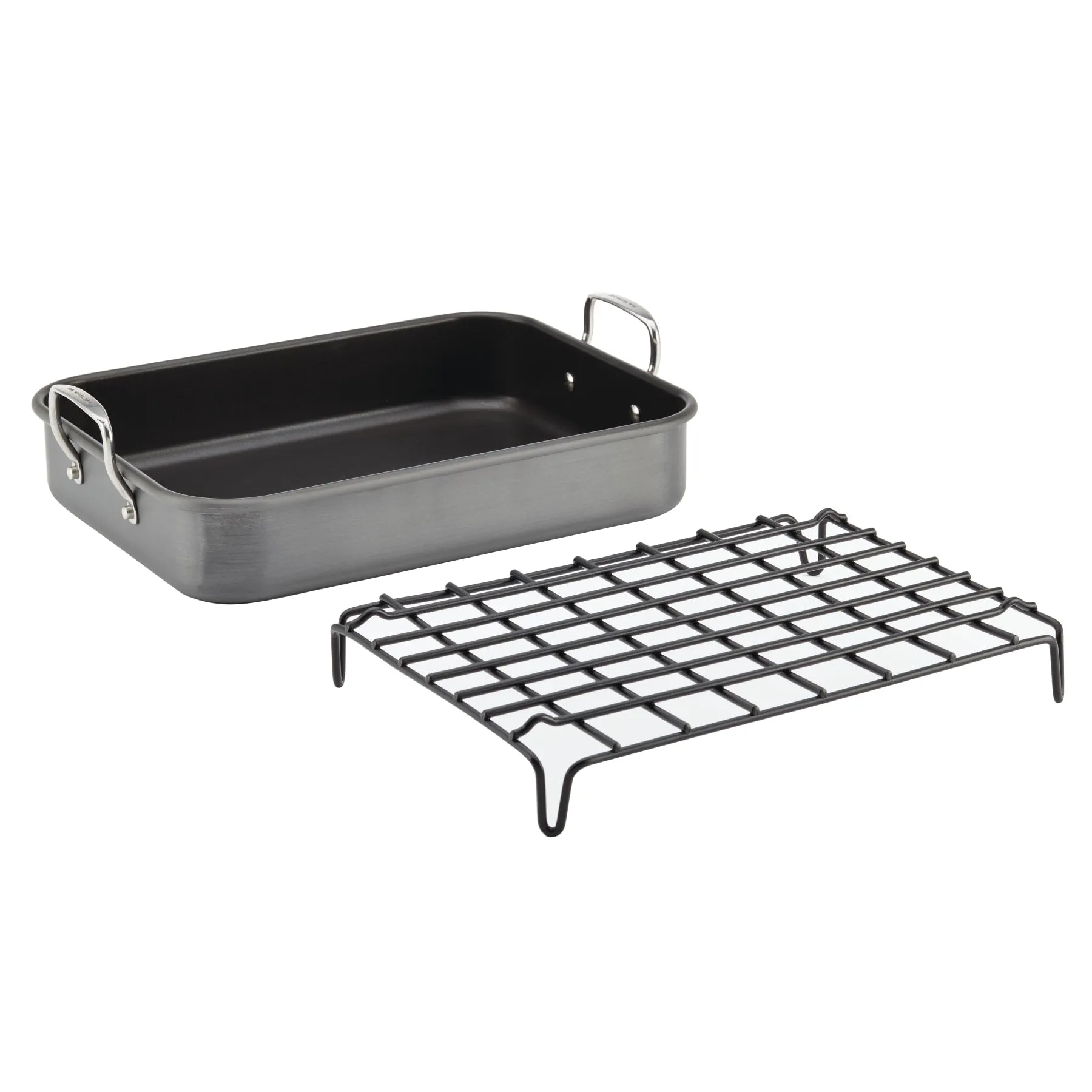 16-Inch x 12-Inch Nonstick Hard Anodized Roaster with Reversible Rack