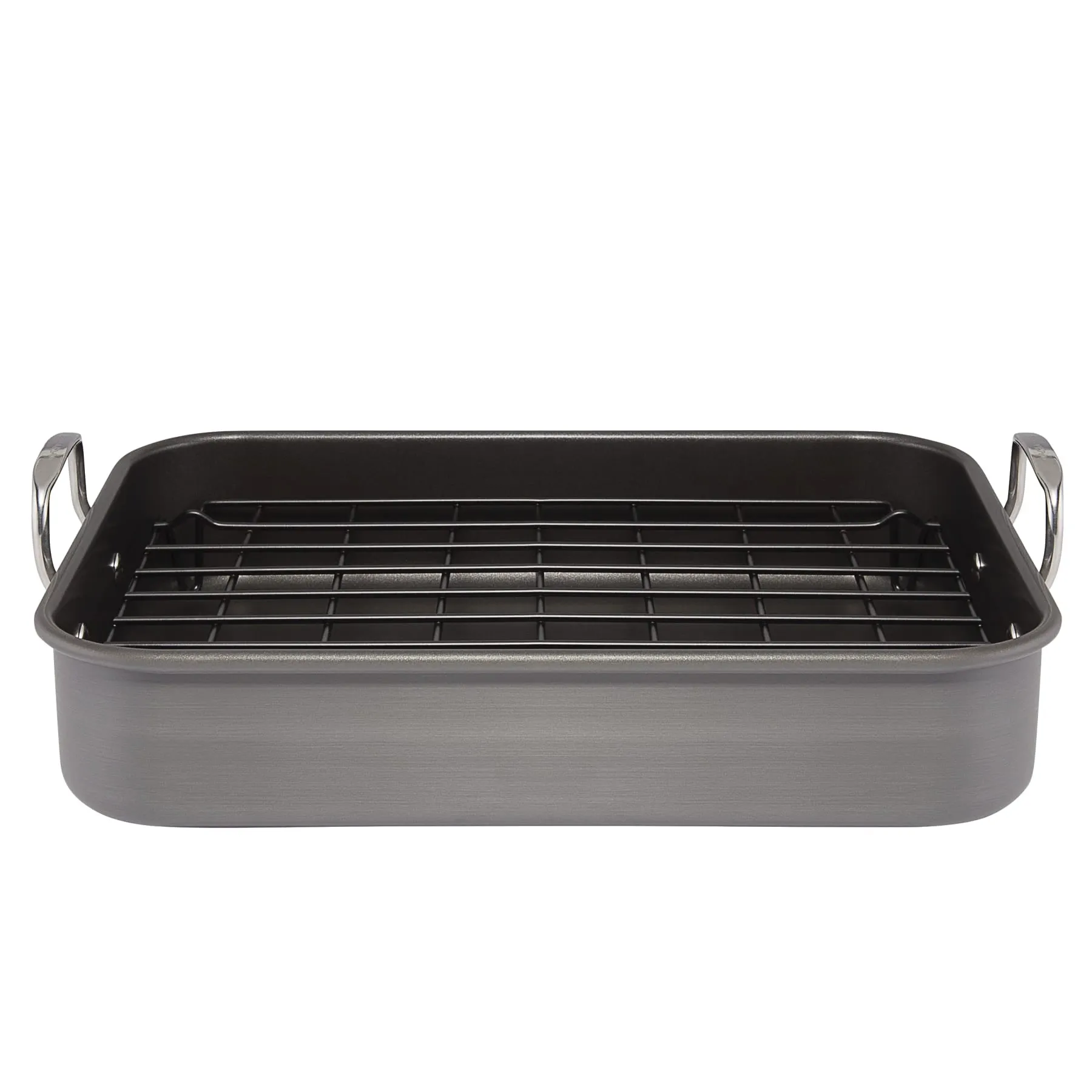 16-Inch x 12-Inch Nonstick Hard Anodized Roaster with Reversible Rack