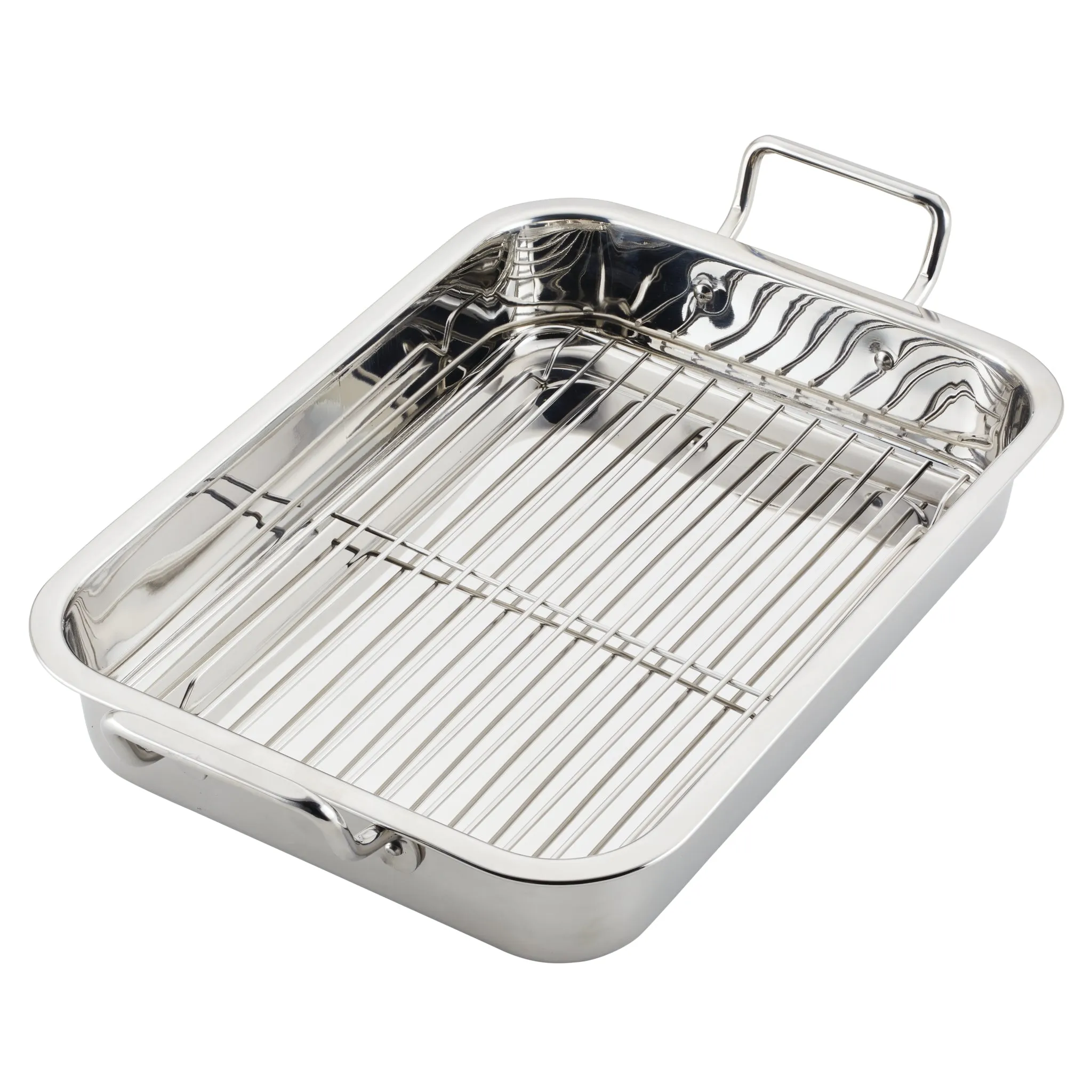 17" x 12.25" Stainless Steel Roaster with Rack