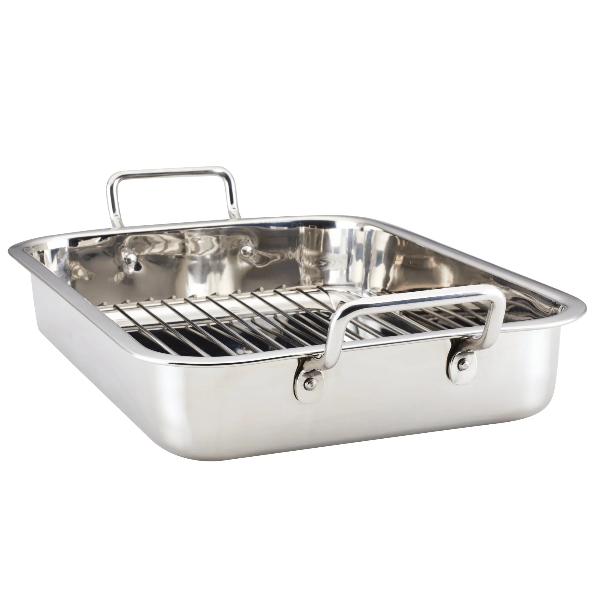 17" x 12.25" Stainless Steel Roaster with Rack