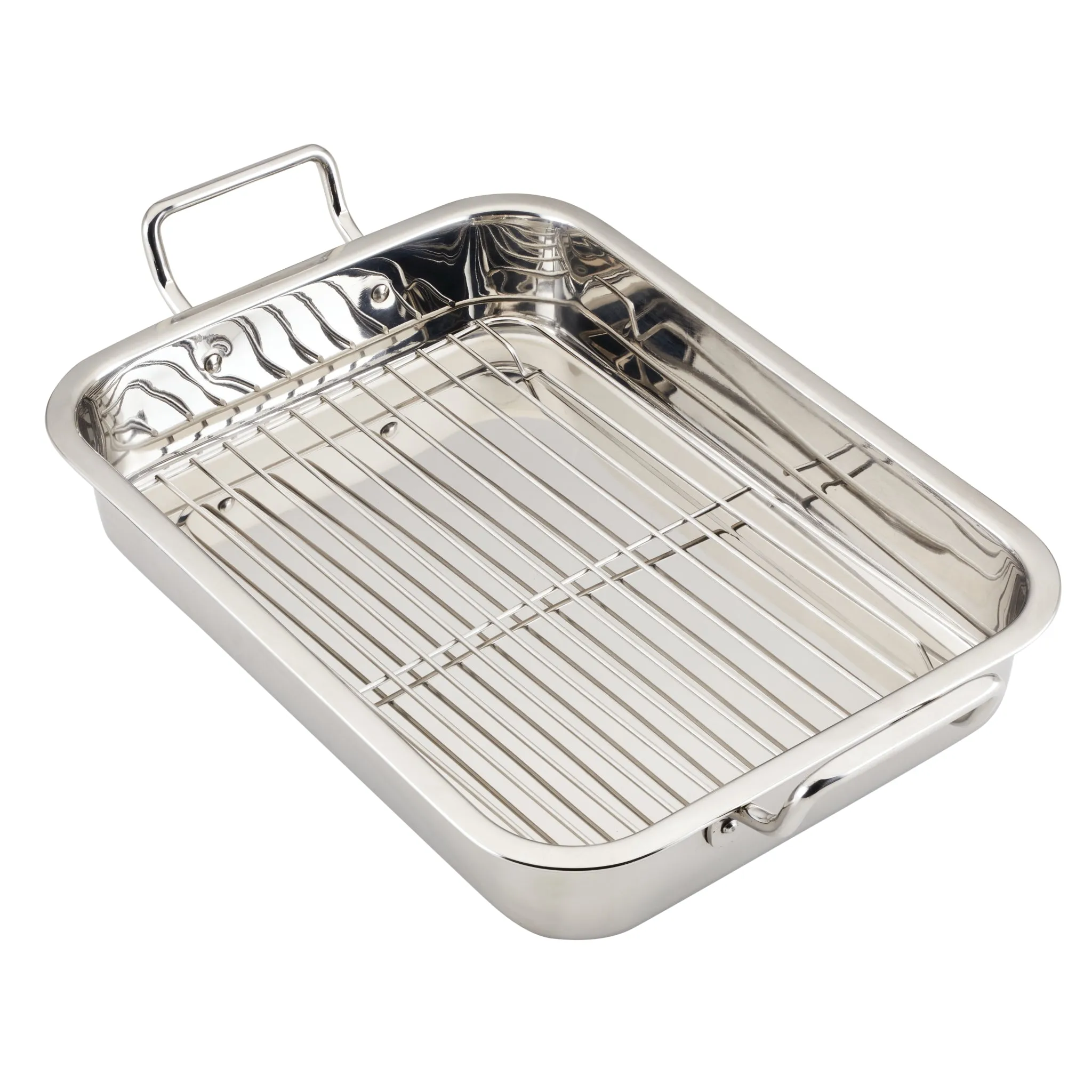 17" x 12.25" Stainless Steel Roaster with Rack