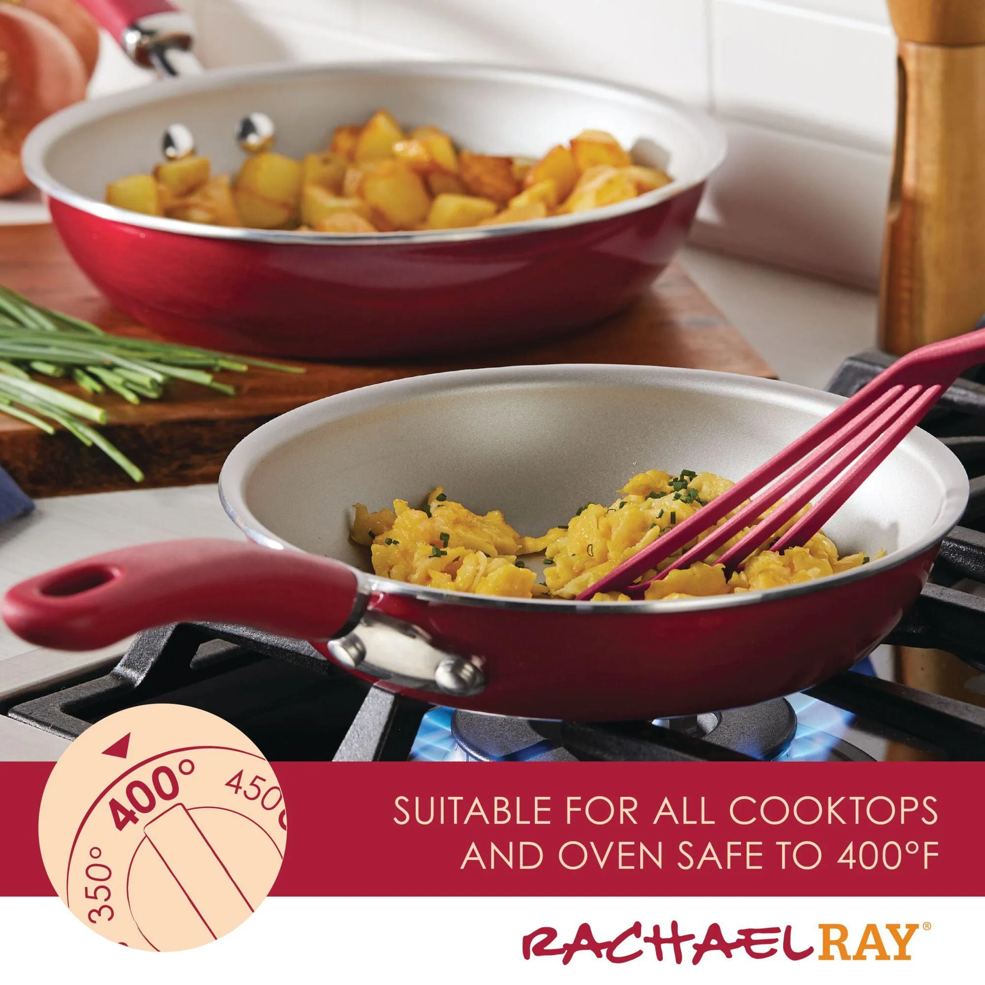 2-Piece Create Delicious Nonstick Induction Frying Pan Set