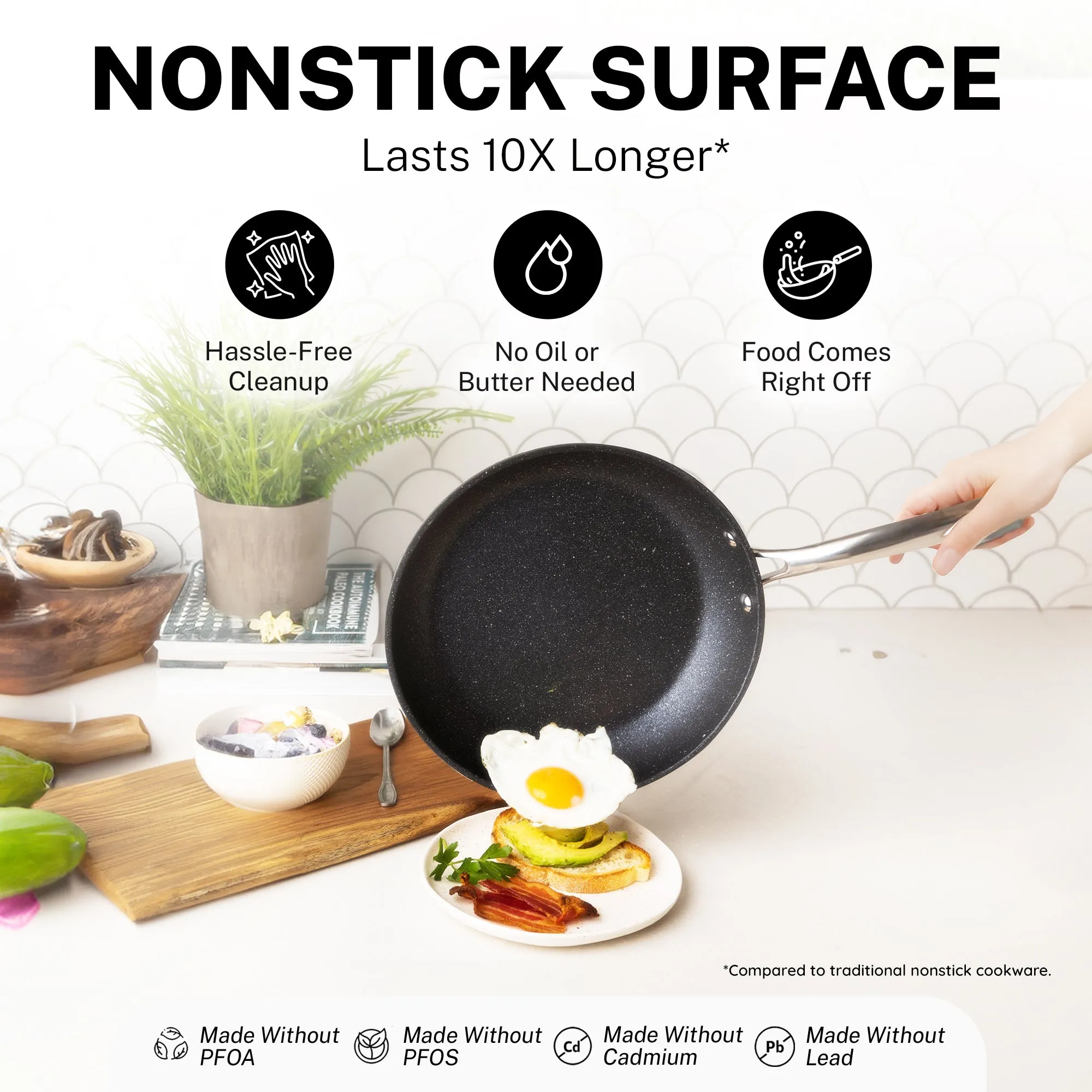 20-Piece EXPRESS SET, Ceramic Nonstick Pots and Pan Set, Bakeware, Utensils, Frying Pan, Stock Pot, Steamer, Stainless Steel Handles