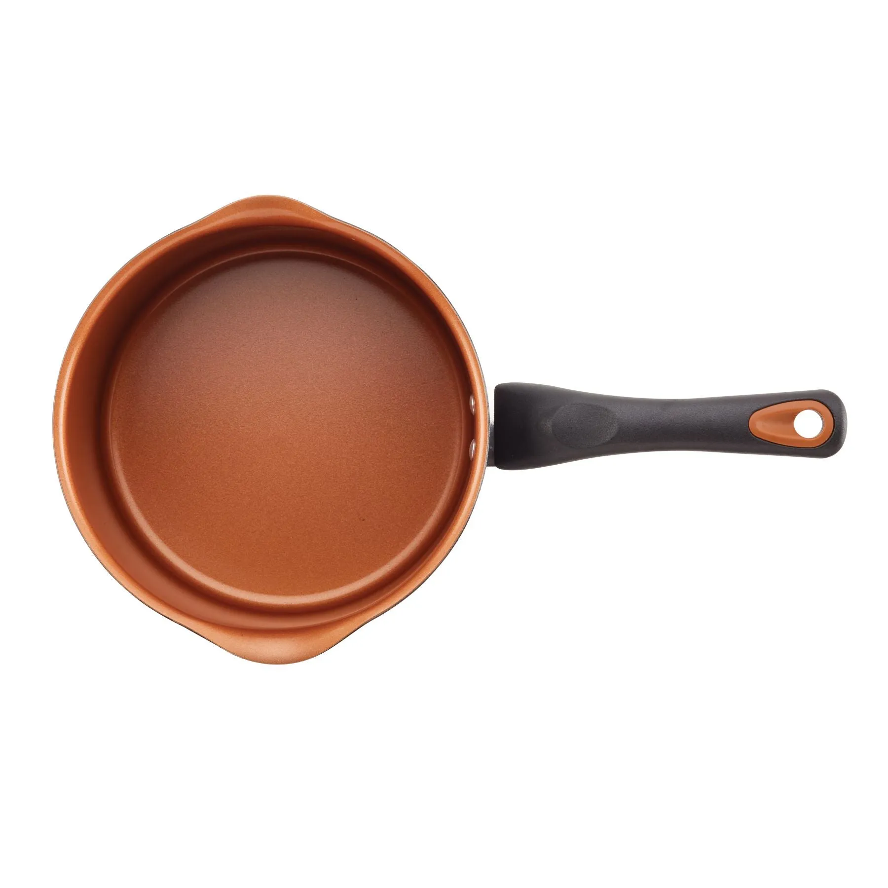 3-Quart Copper Ceramic Nonstick Straining Saucepan