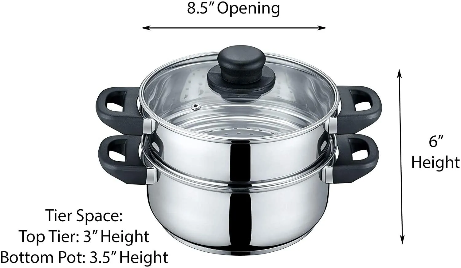 3 Quart Stainless Steel 3 Piece Steamer