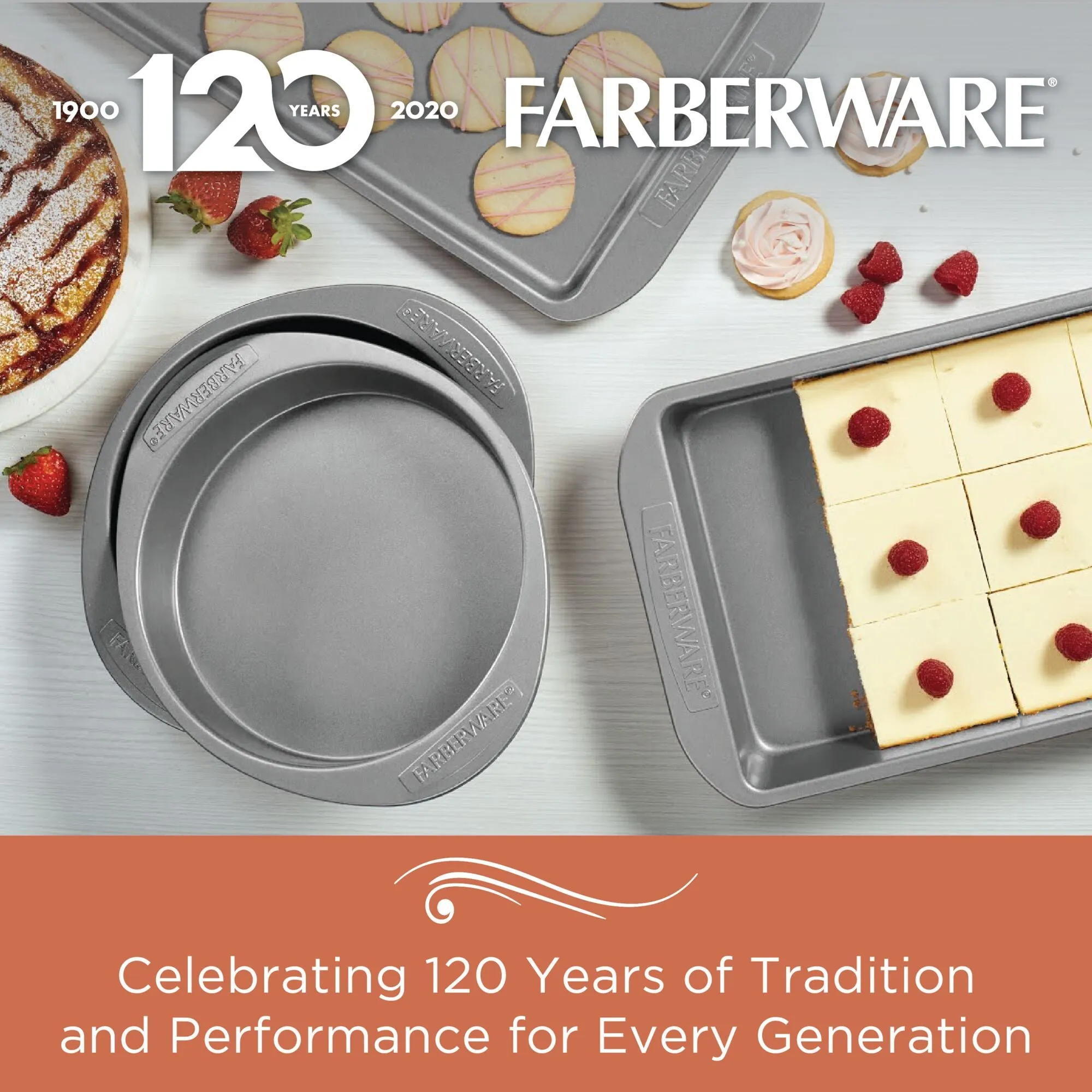 4-Piece Nonstick Fluted Mold, Muffin, and Cake Pan Set