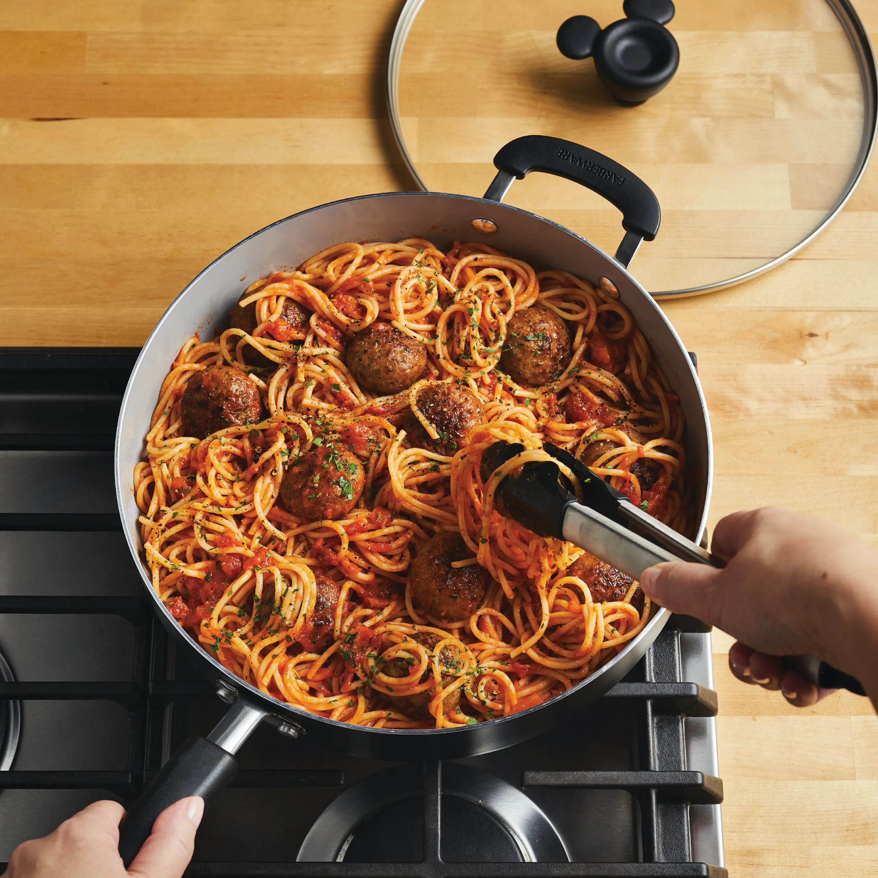 4.5-Quart Monochrome Ceramic Nonstick Sauté Pan with lid and Helper Handle