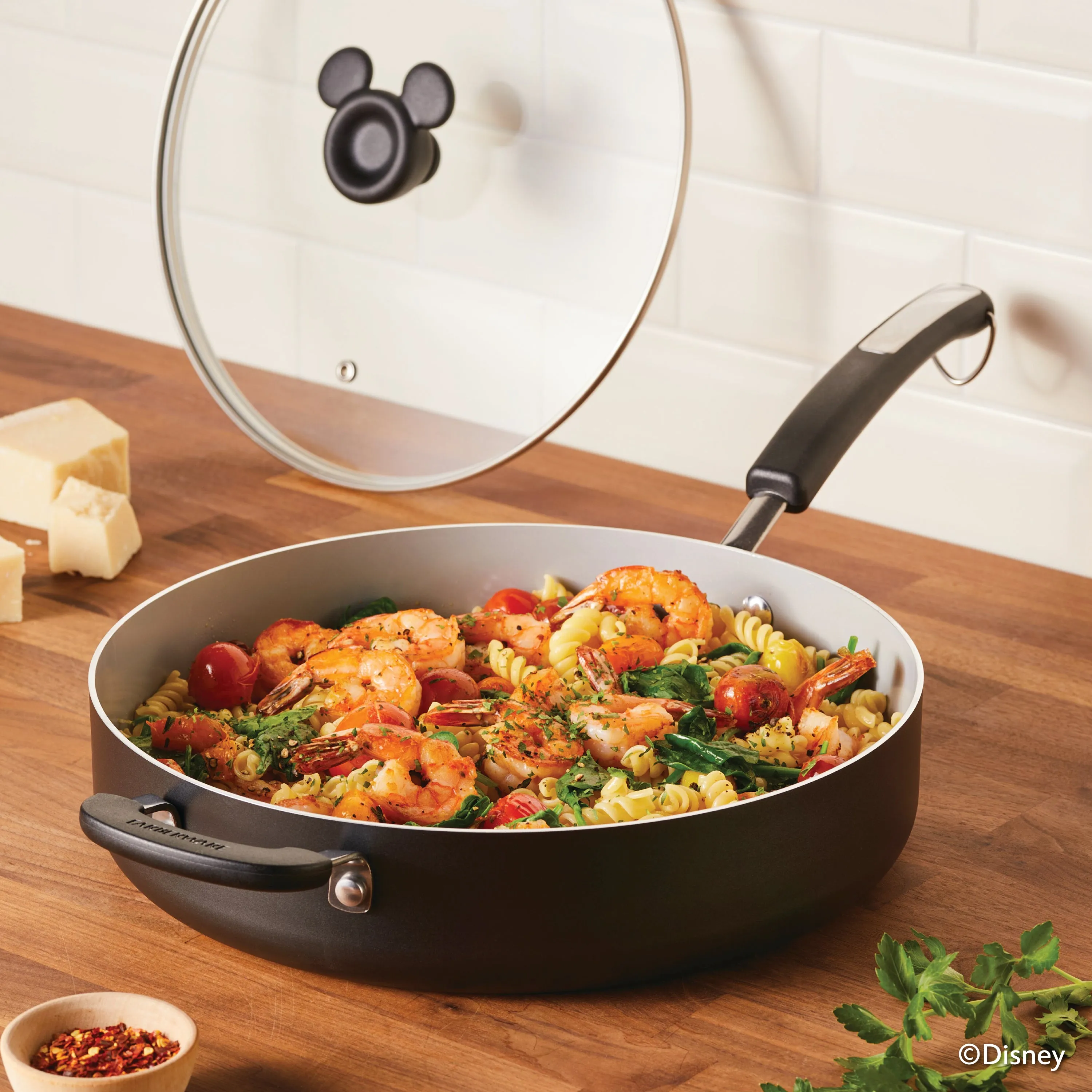 4.5-Quart Monochrome Ceramic Nonstick Sauté Pan with lid and Helper Handle