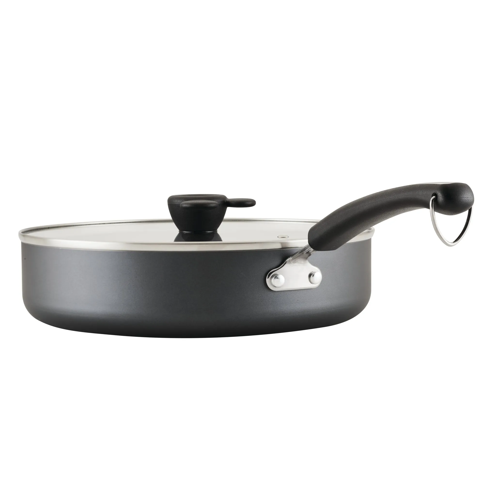4.5-Quart Monochrome Ceramic Nonstick Sauté Pan with lid and Helper Handle