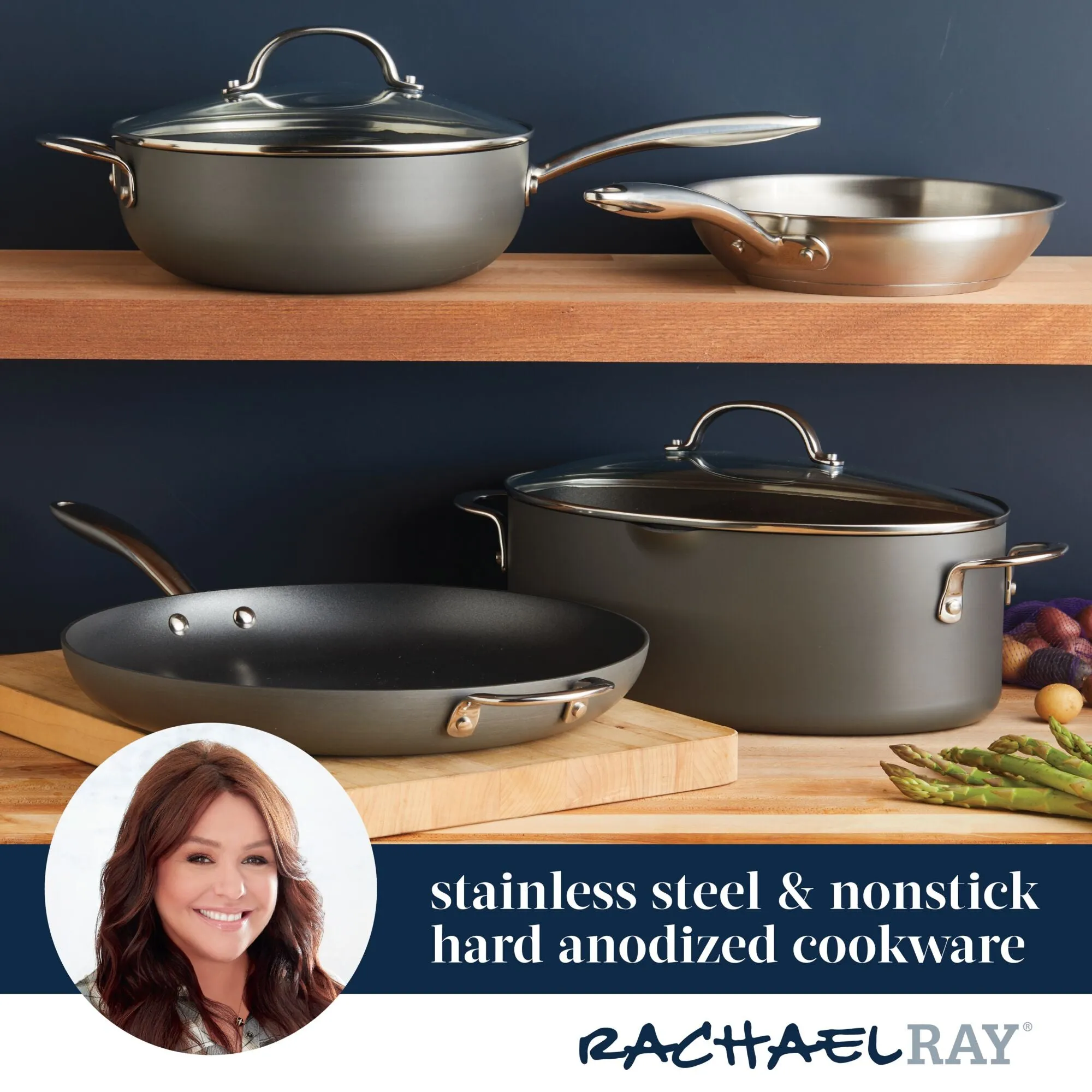 5-Quart Professional Hard Anodized Nonstick Oval Sauté Pan with Lid