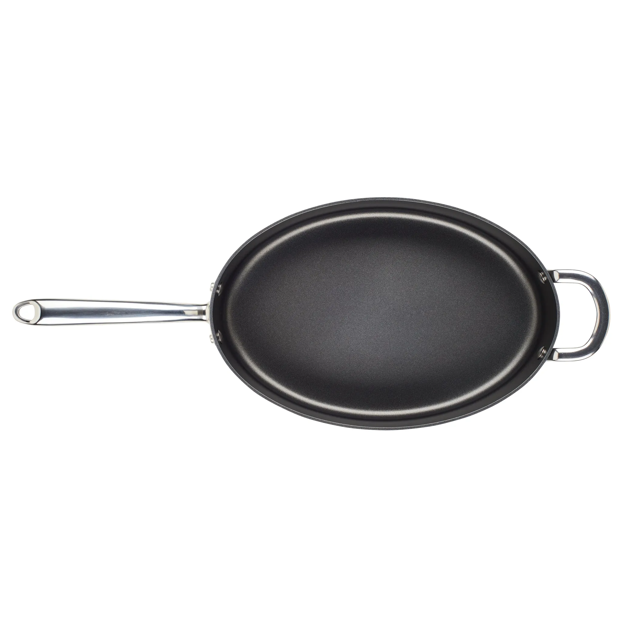 5-Quart Professional Hard Anodized Nonstick Oval Sauté Pan with Lid
