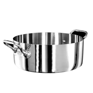 Agnelli 1907 Series 3-Ply Stainless Steel Casserole With Two Stainless Steel Handles, 6-Quart