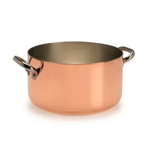 Agnelli Induction Copper Casserole With Two Stainless Steel Handles, 5.9-Quart