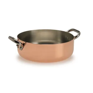 Agnelli Induction Copper Casserole With Two Stainless Steel Handles, 6.3-Quart