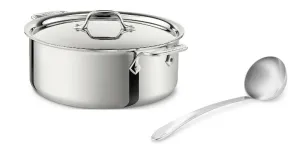 All-Clad 8-Qt 4408 SS Tri-Ply 8-qt Ultimate Soup Pot with ladle