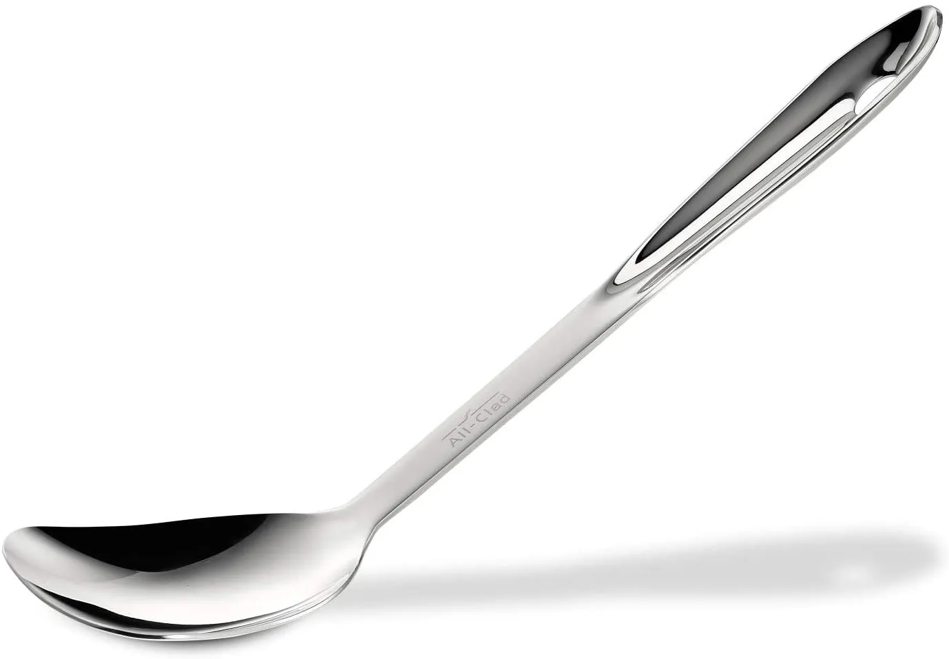 All-Clad d5 Brushed 5-ply Stainless-Steel 3-Qt Sauté Pan, with lid and All-Clad T102 Stainless Steel Solid Spoon/Kitchen Tool, 13-Inch, Silver