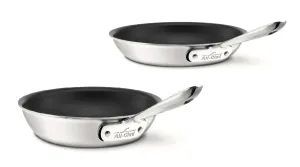 All-Clad D5 Stainless Brushed 5-ply Bonded Cookware, Nonstick Fry Pan, 10 & 12 inch set