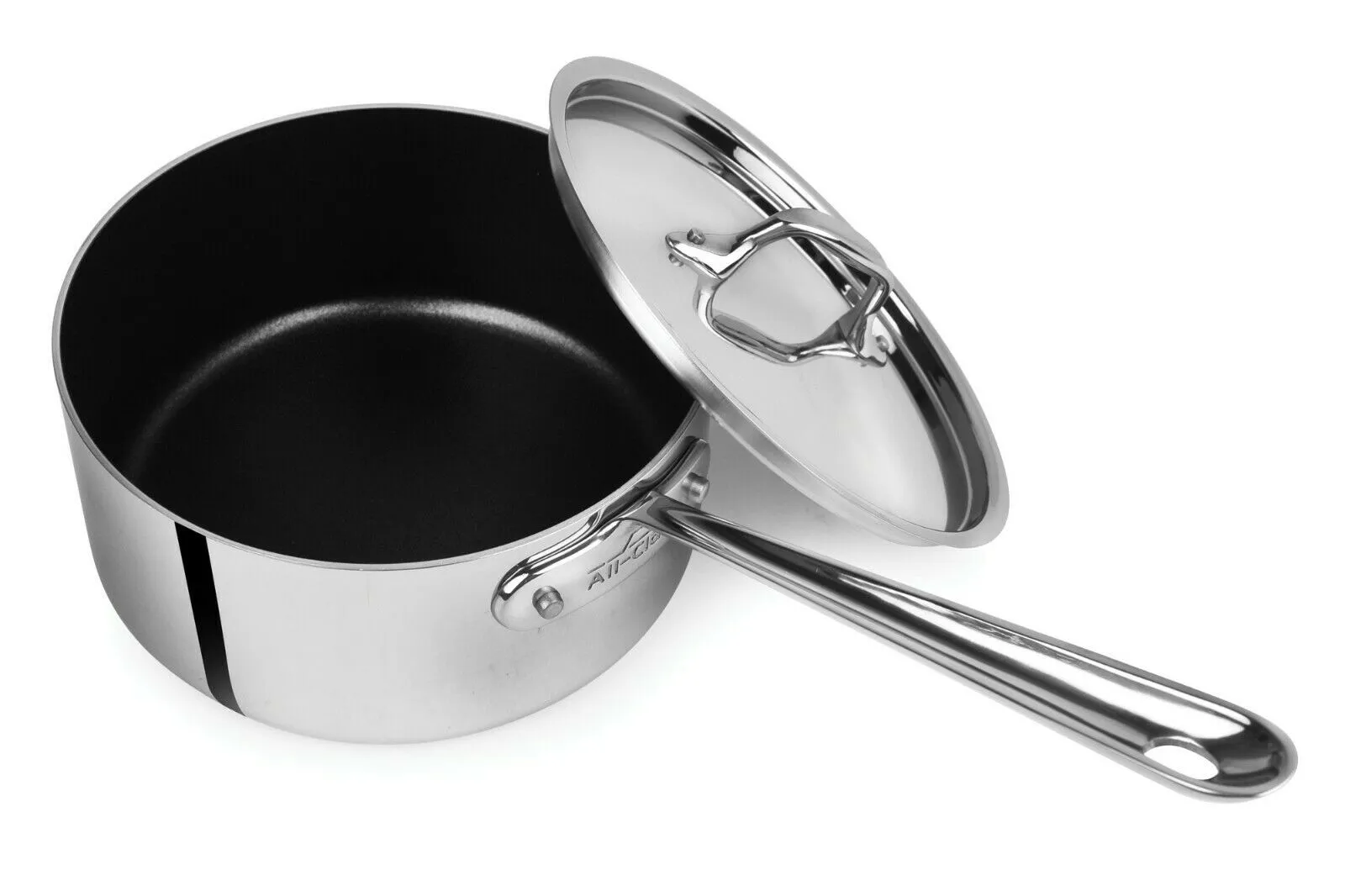 All-Clad Tri-Ply Stainless-Steel Non-Stick 3-qt Sauce Pan with lid