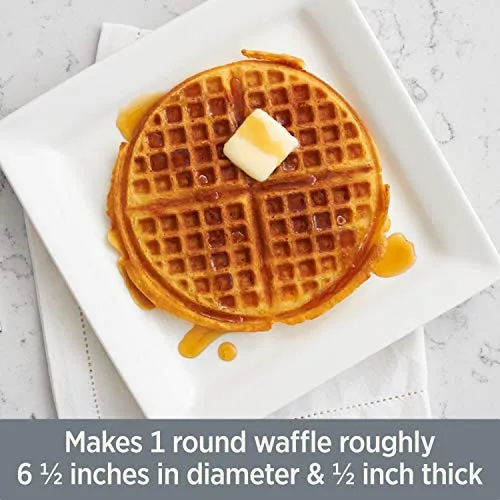 All-Clad WD700162 Stainless Steel Classic Round Waffle Maker with 7 Browning Settings, 4-Section, with All-clad ladle