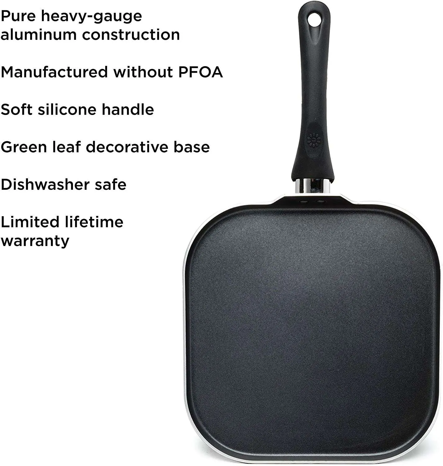 Artistry Non-Stick Griddle Pan, 11 Inch, Black - Ecolution