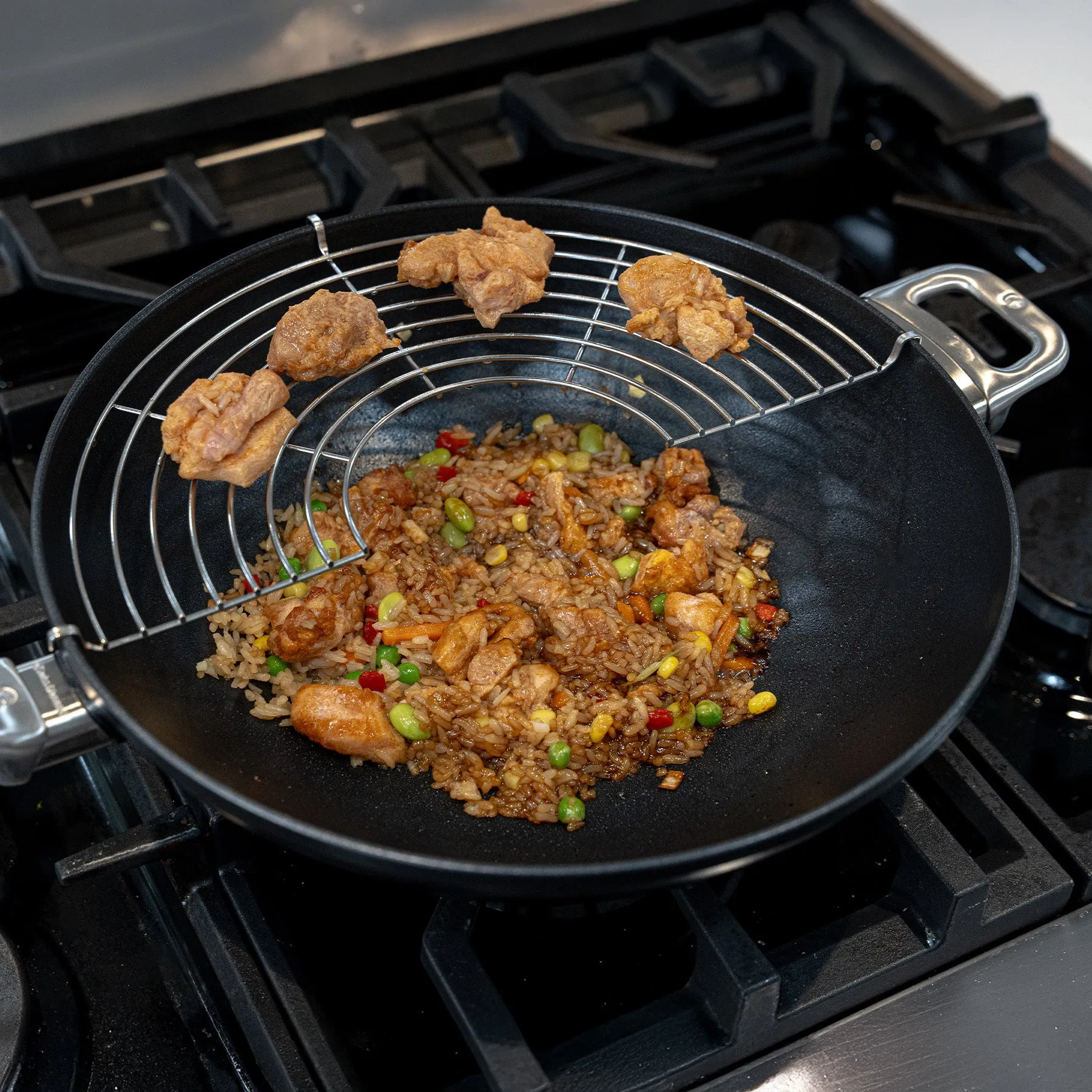 CHD Nonstick 12.5" Wok with Glass Lid