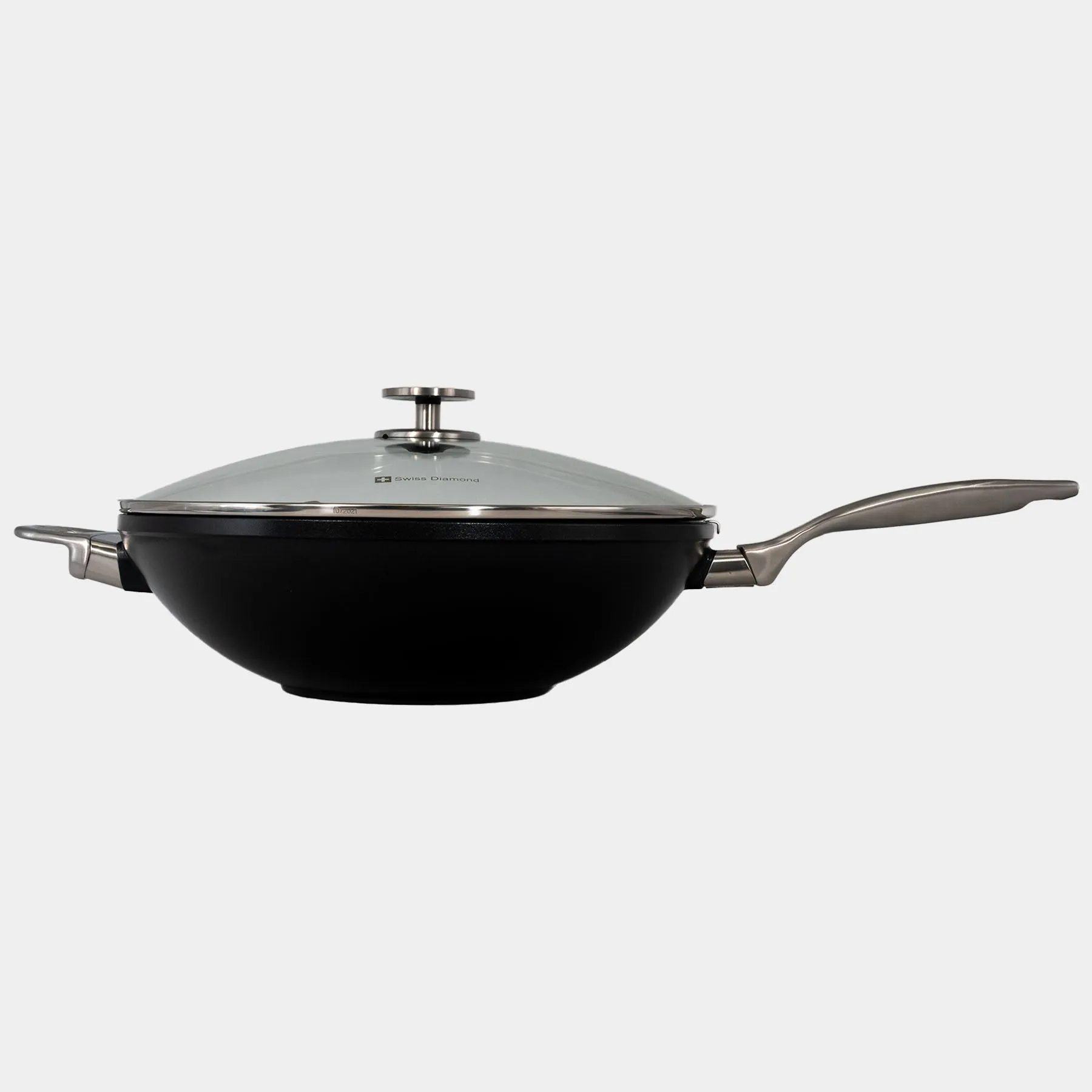 CHD Nonstick 12.5" Wok with Glass Lid
