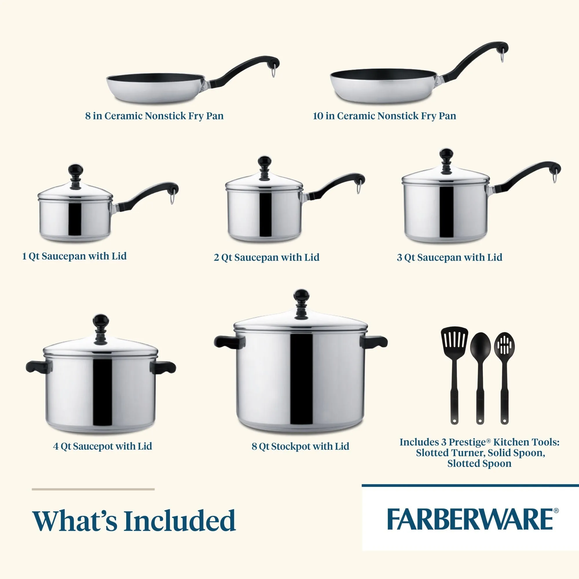 Classic Series Stainless Steel 15-Piece Cookware Set