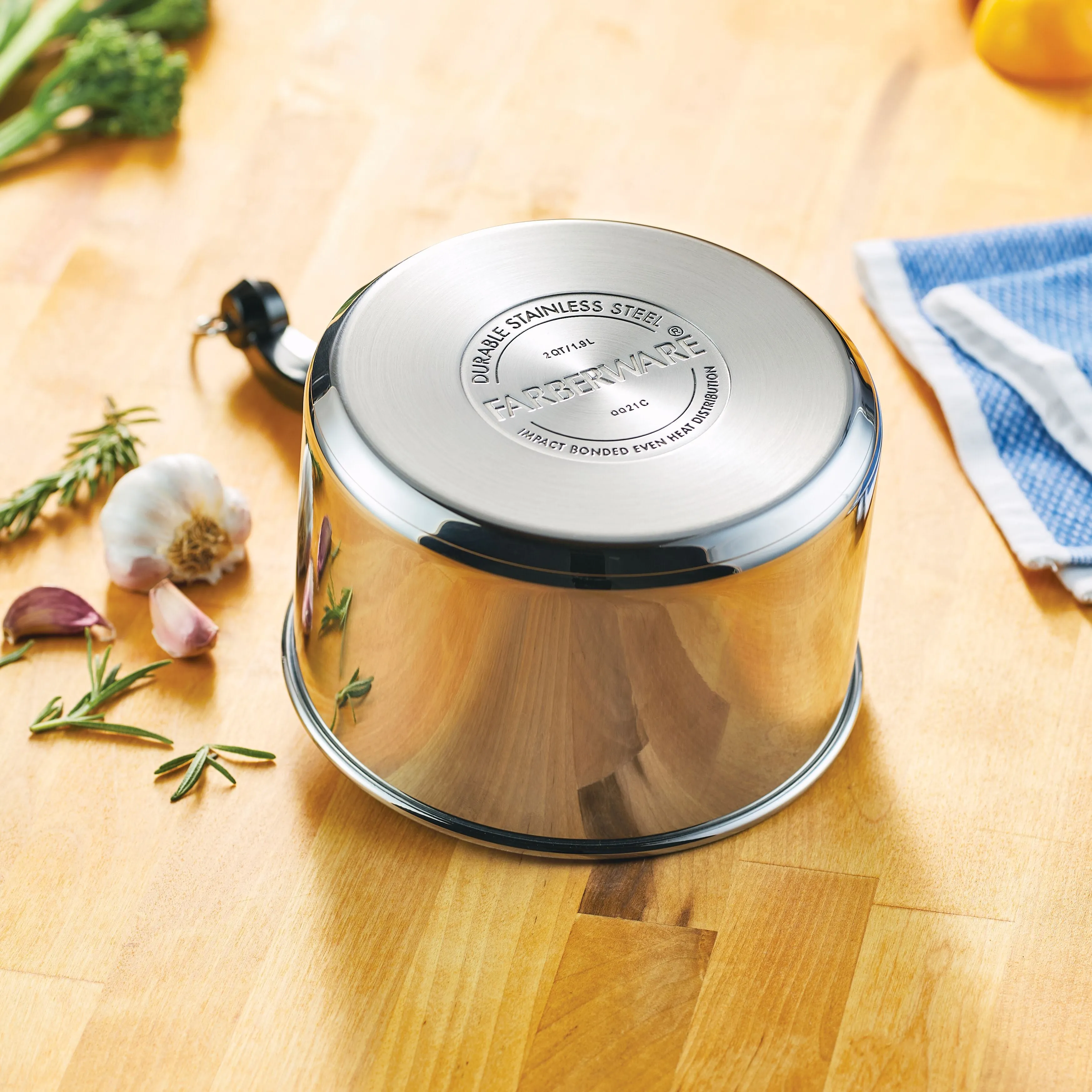 Classic Series Stainless Steel 2-Qt. Covered Saucepan With Double Boiler Insert