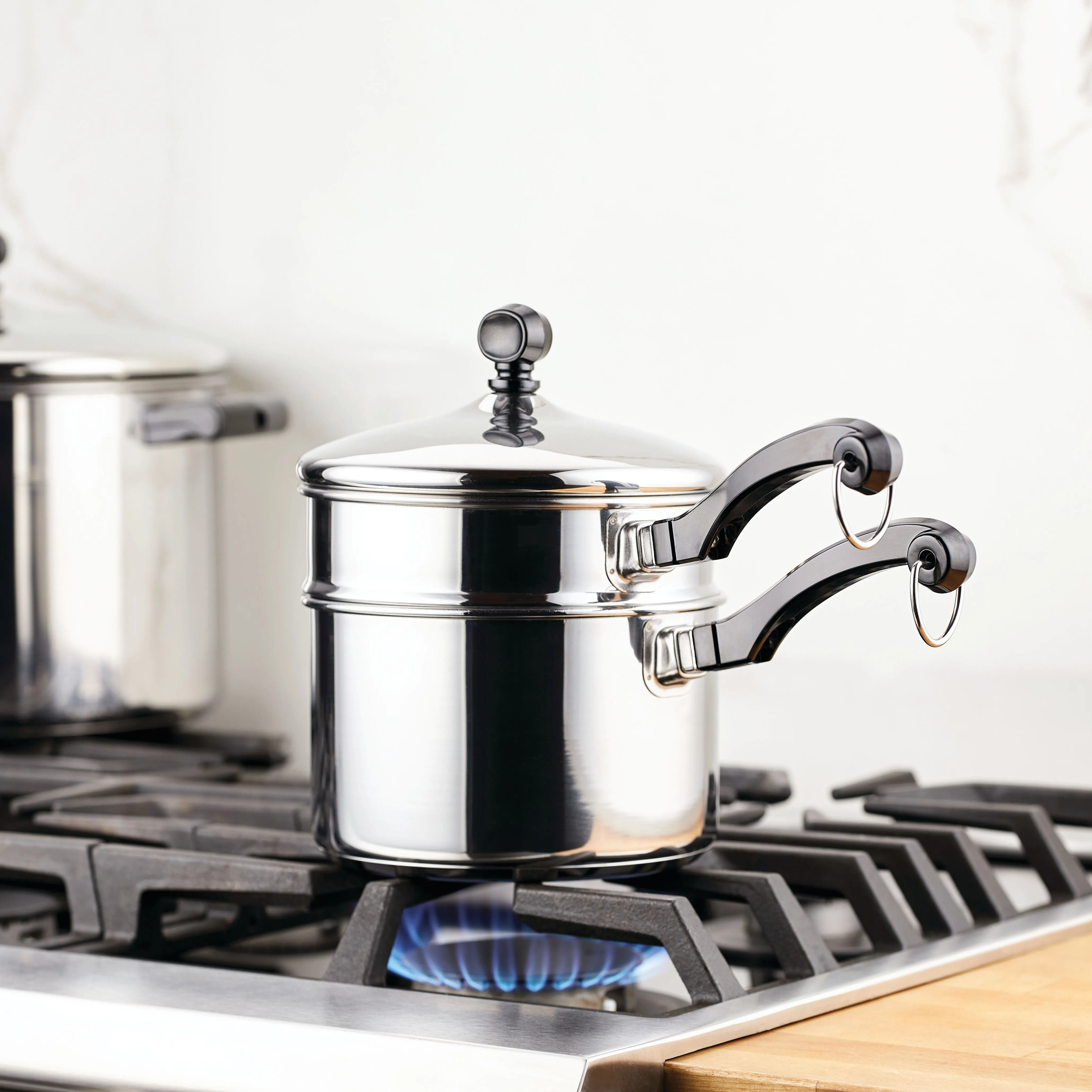 Classic Series Stainless Steel 2-Qt. Covered Saucepan With Double Boiler Insert