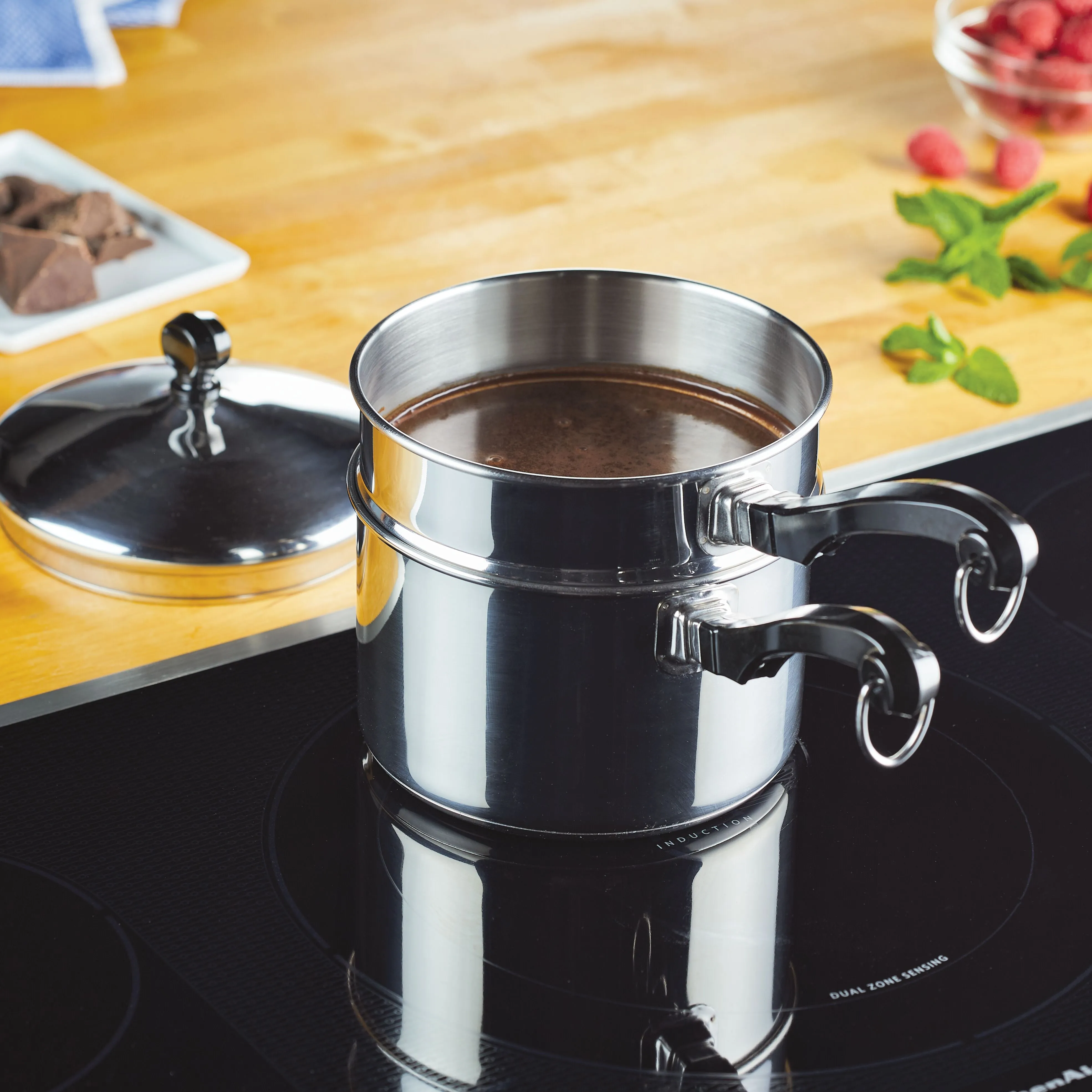 Classic Series Stainless Steel 2-Qt. Covered Saucepan With Double Boiler Insert