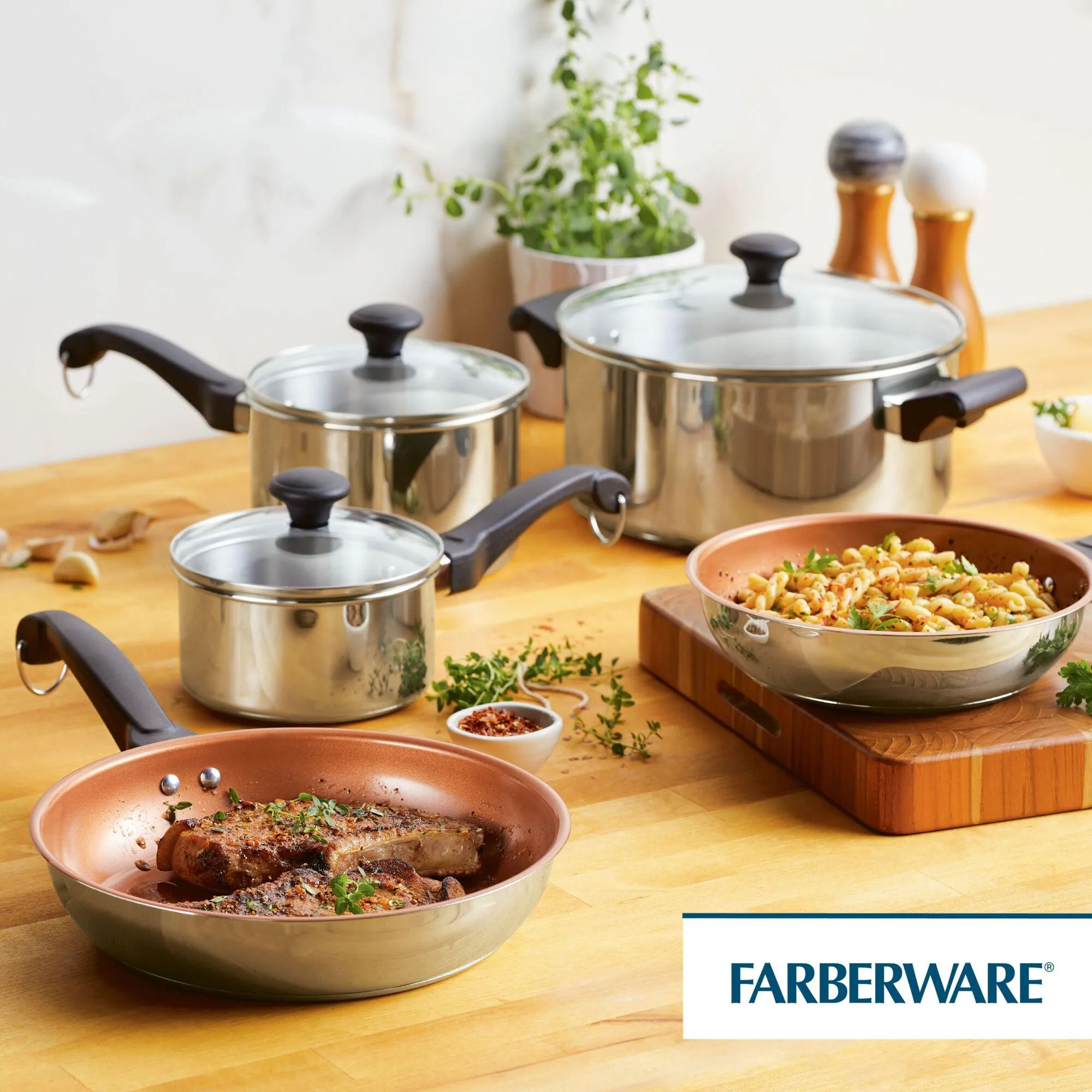 Classic Traditions Ceramic Stainless Steel 12-Piece Cookware Set