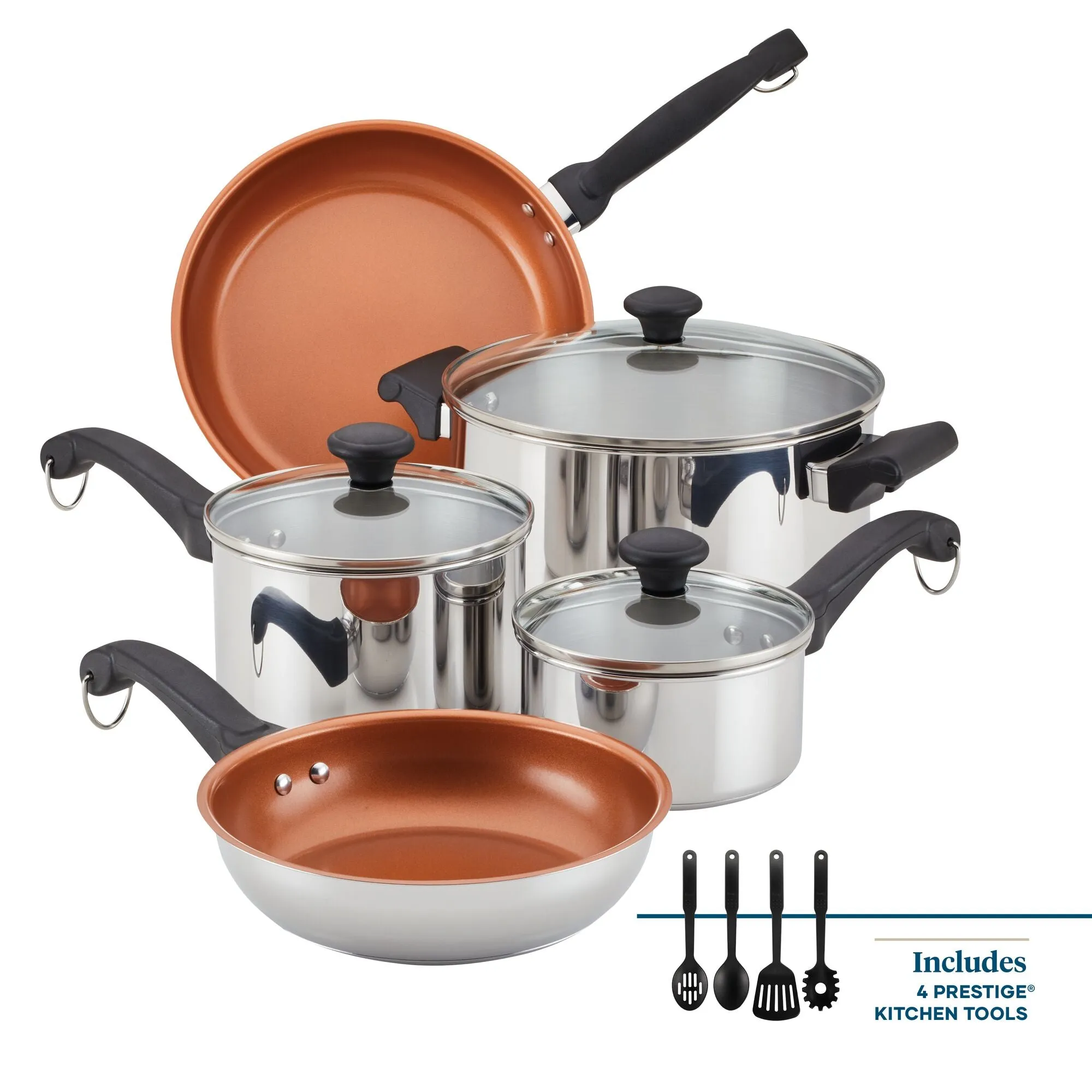 Classic Traditions Ceramic Stainless Steel 12-Piece Cookware Set