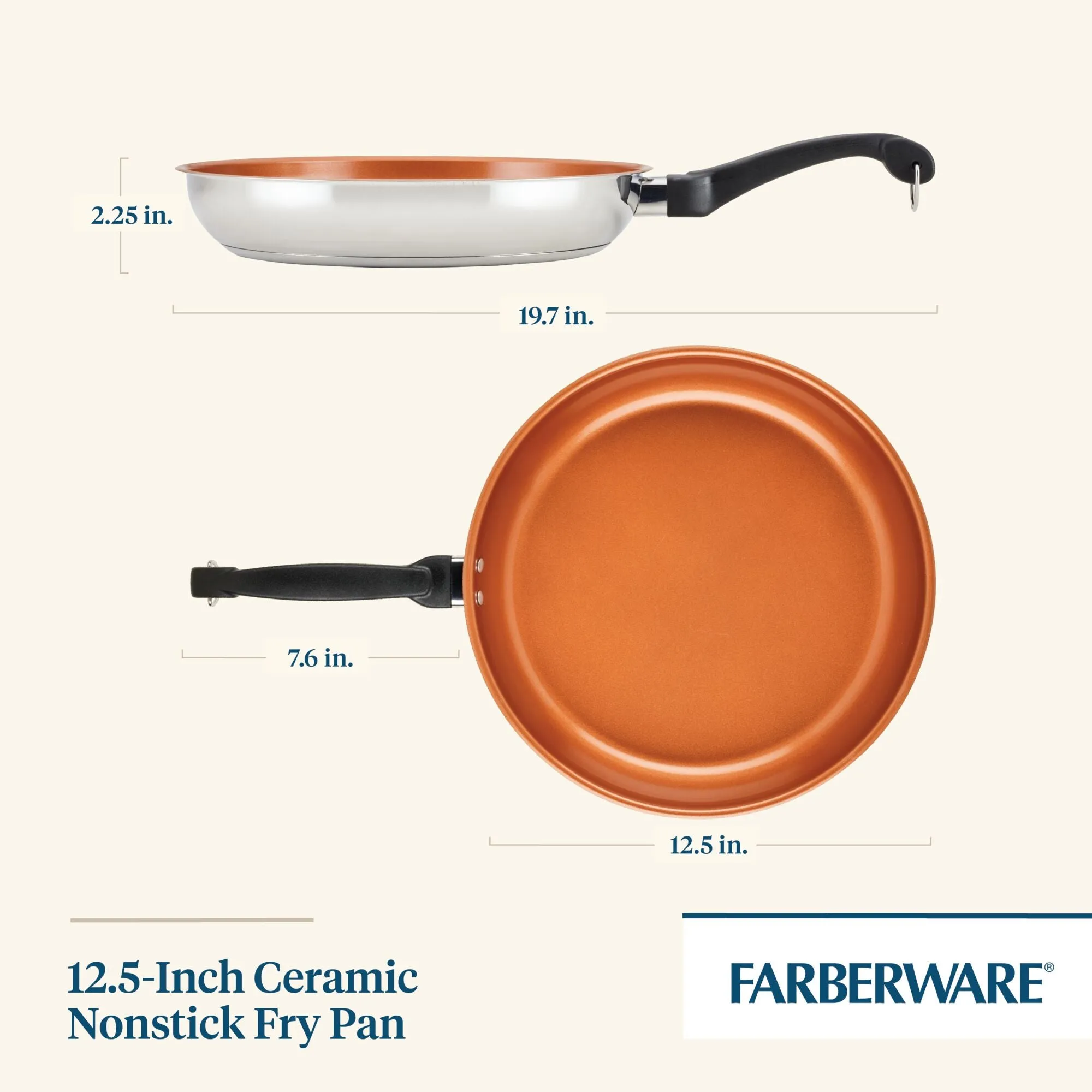 Classic Traditions Ceramic Stainless Steel 12.5" Skillet