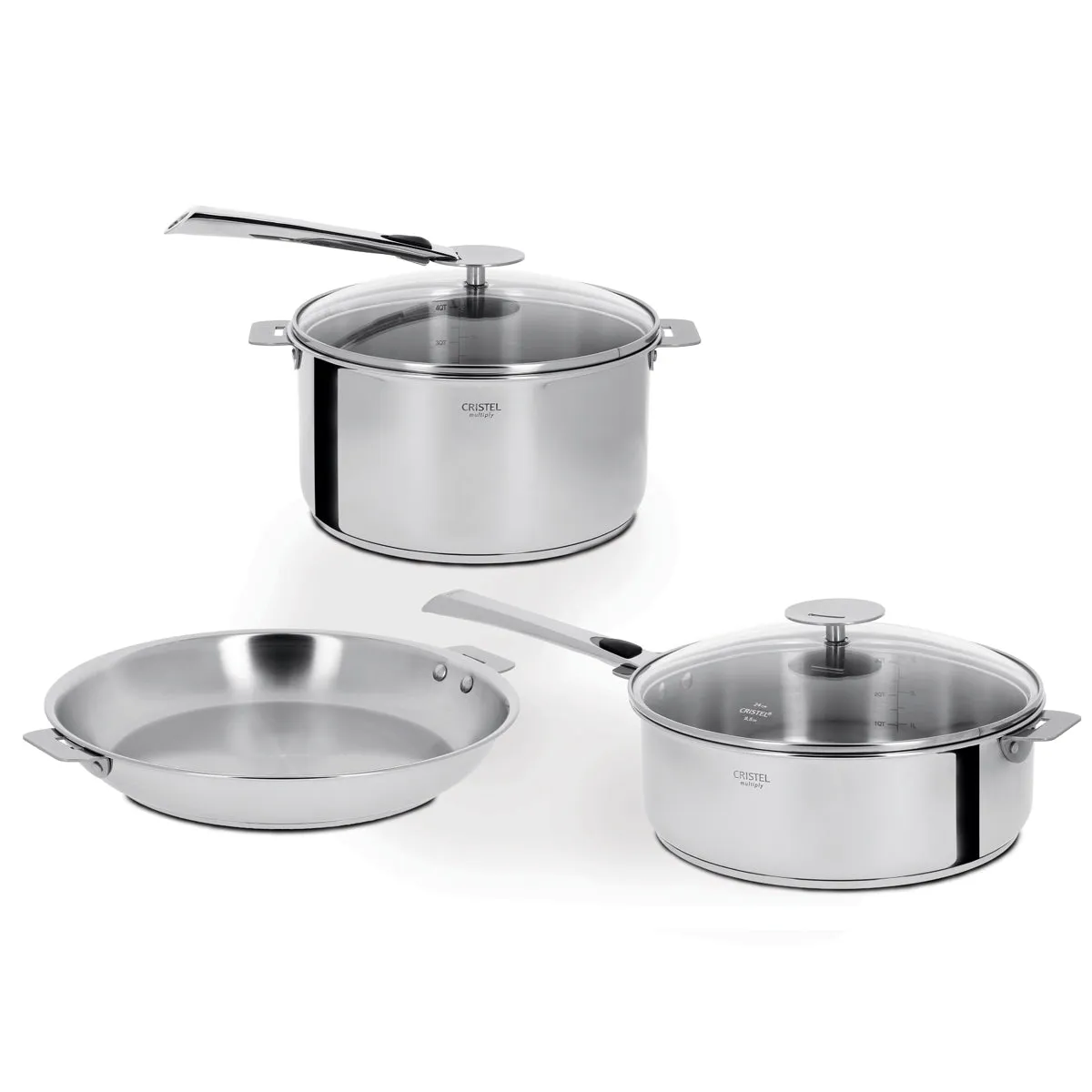 Cristel Casteline Removable Handle - 7 Pc. Stainless Steel Cookware Set