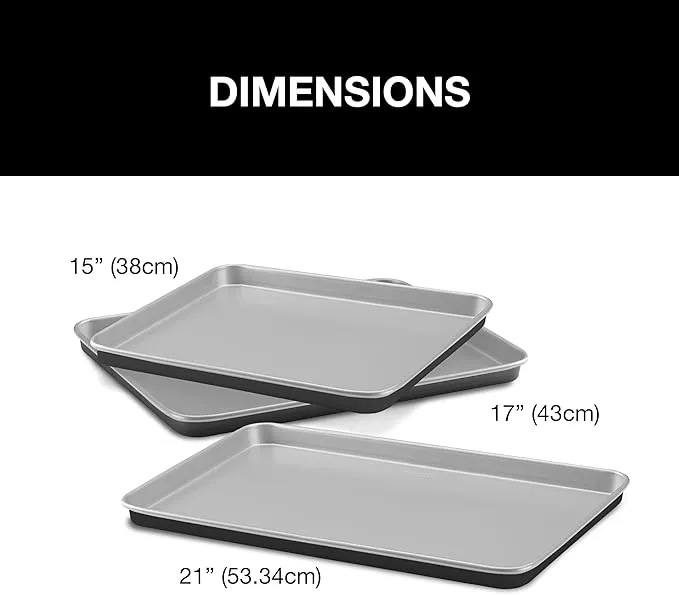 Cuisinart - 3-Pack Non-Stick Large Baking Sheet