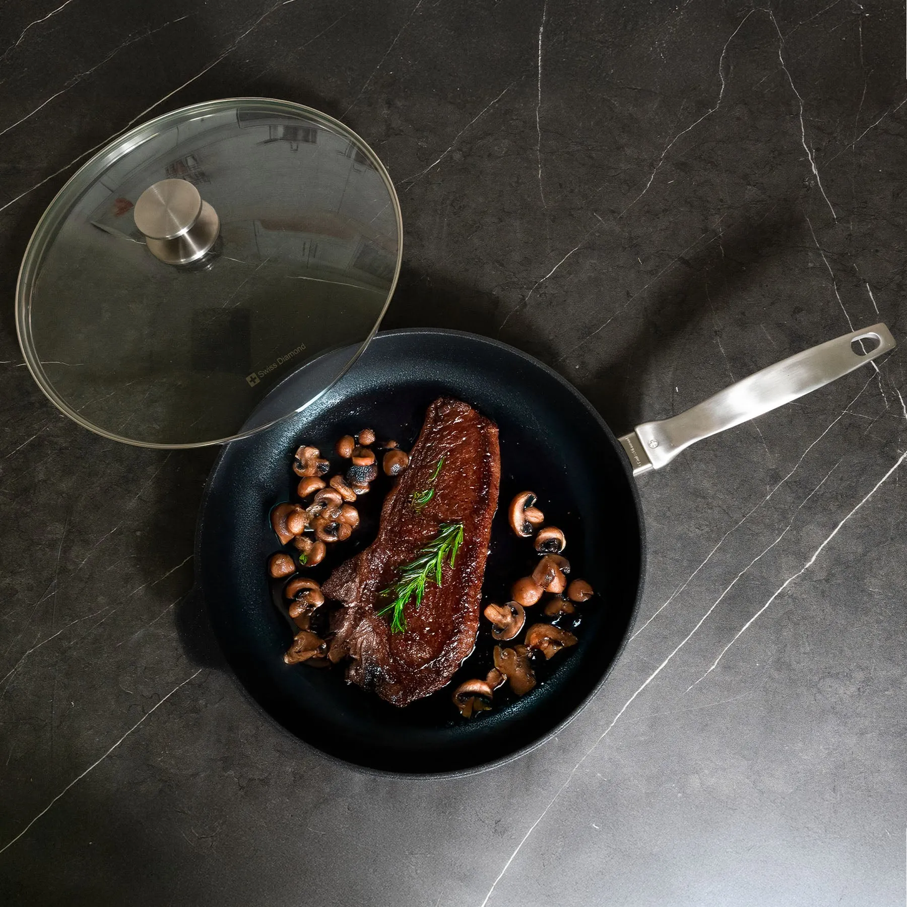 CXD PFAS Free Nonstick Fry Pan with Glass Lid