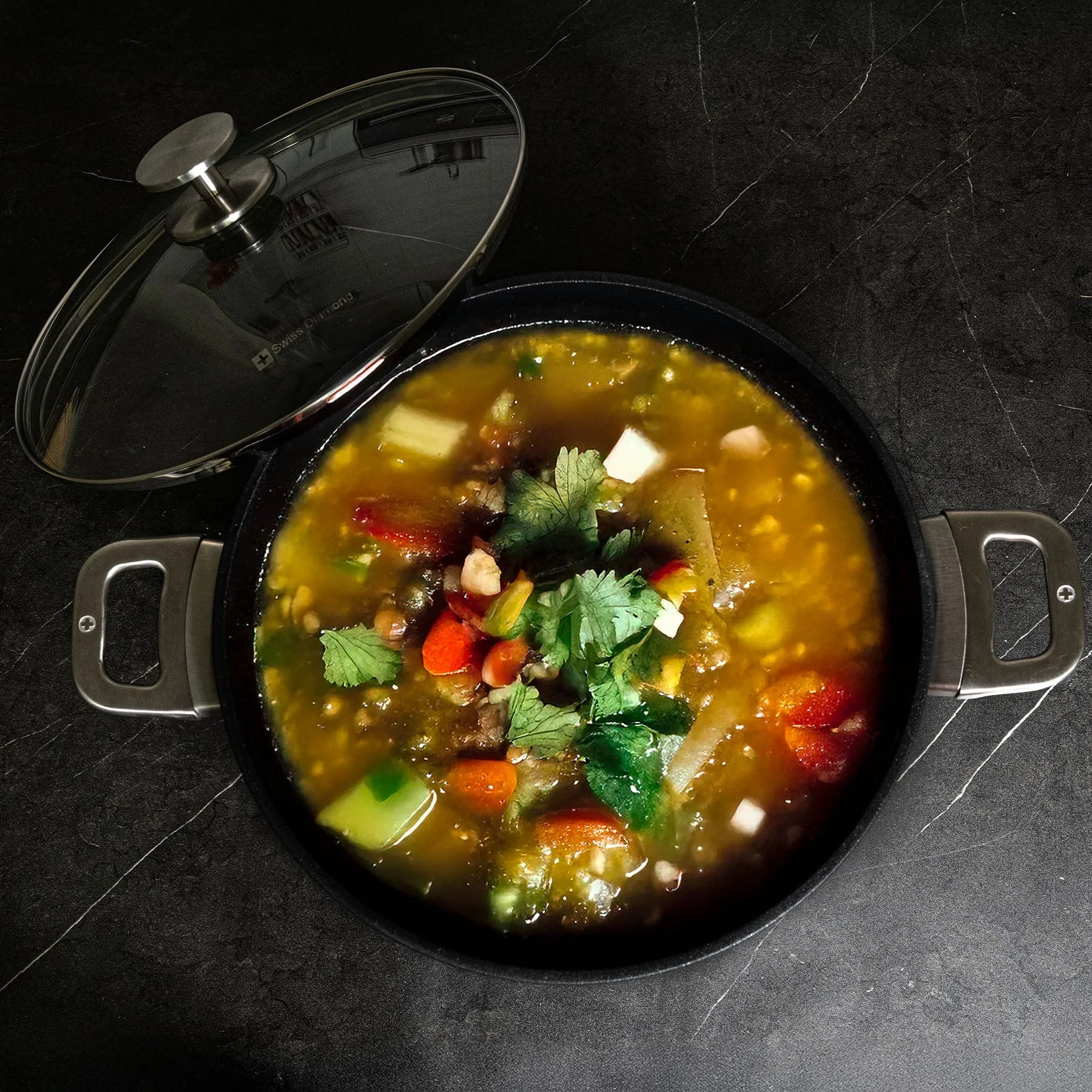 CXD PFAS Free Nonstick Stock Pot with Glass Lid